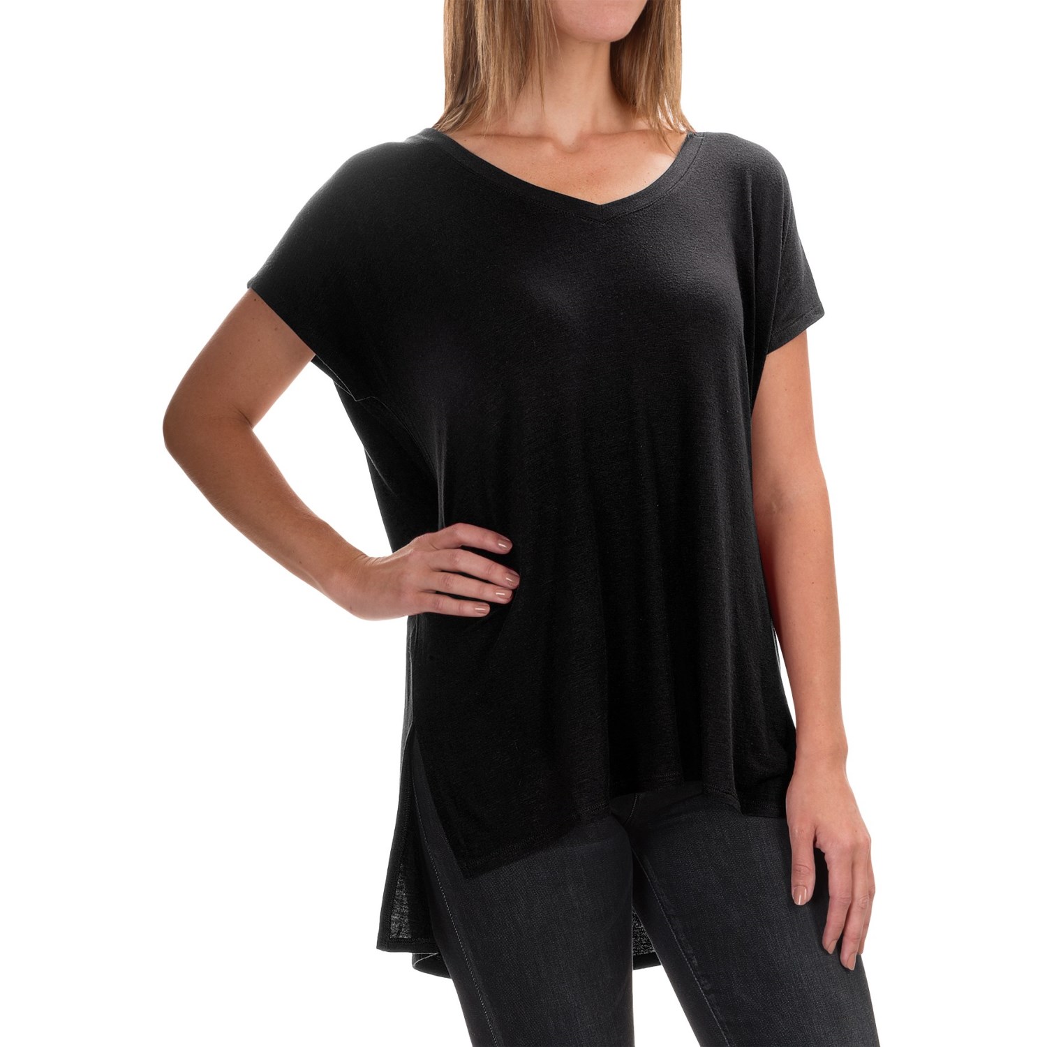 High-Low Shirt - Short Sleeve (For Women)