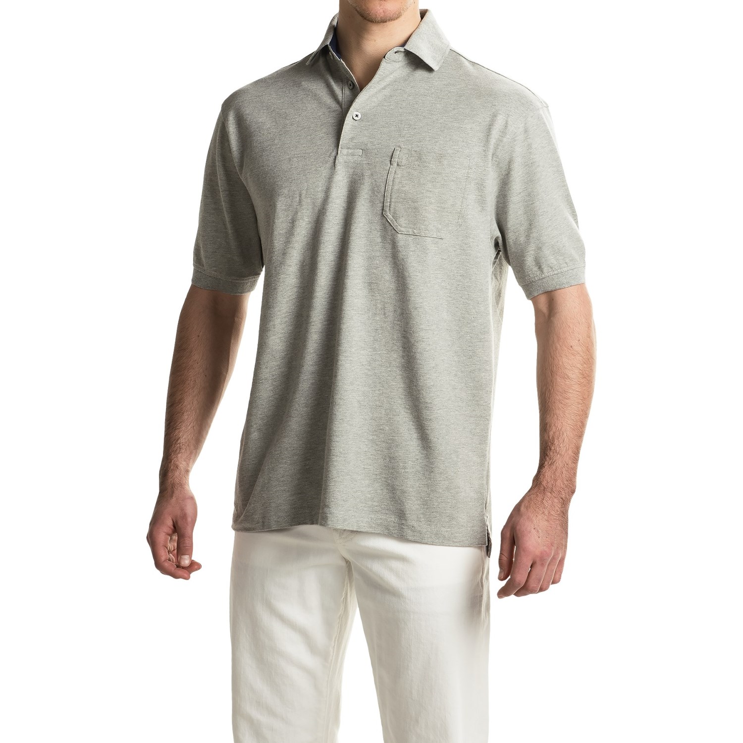 Viyella Stretch Pique Polo Shirt - Short Sleeve (For Men)