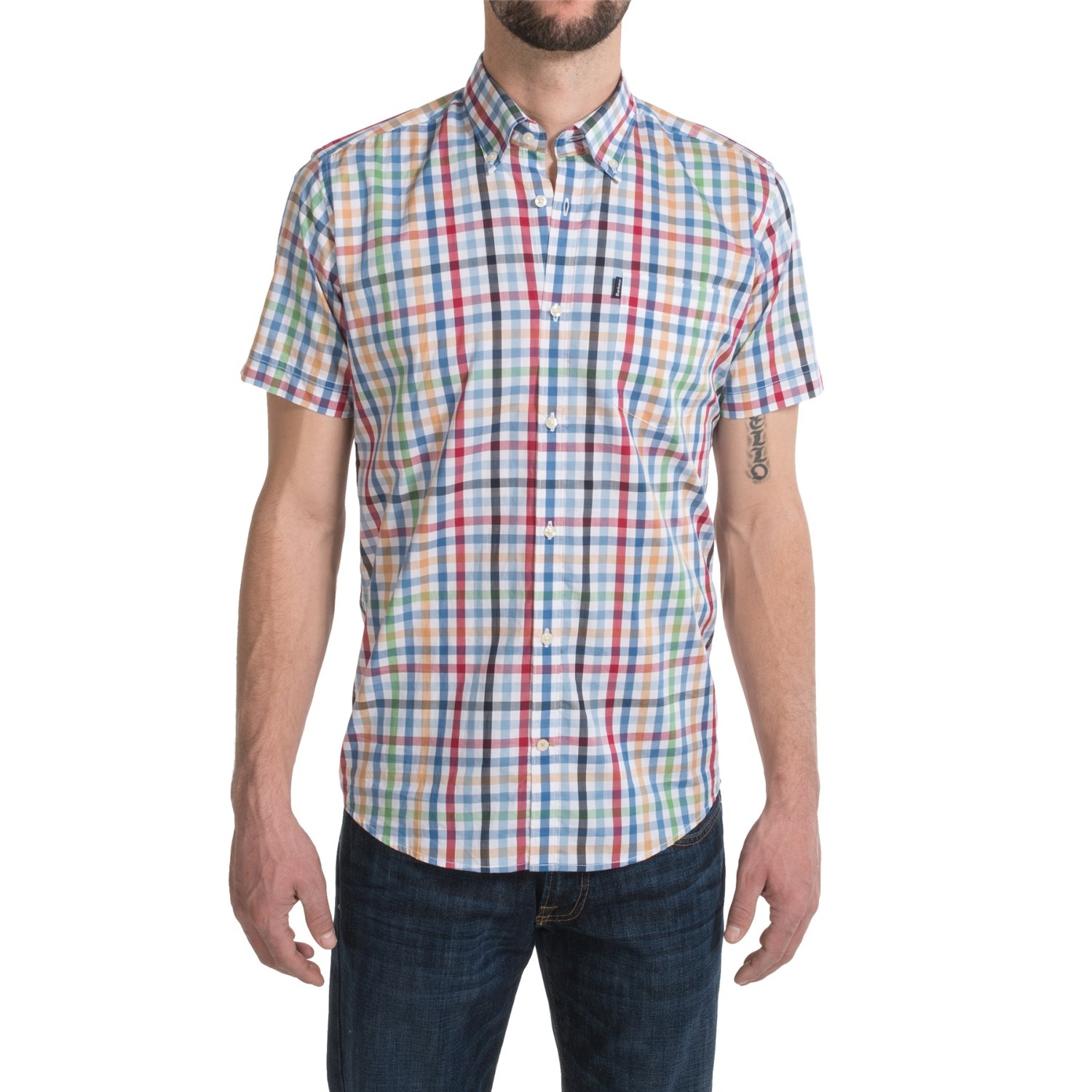 Barbour Russell Tattersall Shirt - Tailored Fit, Short Sleeve (For Men)