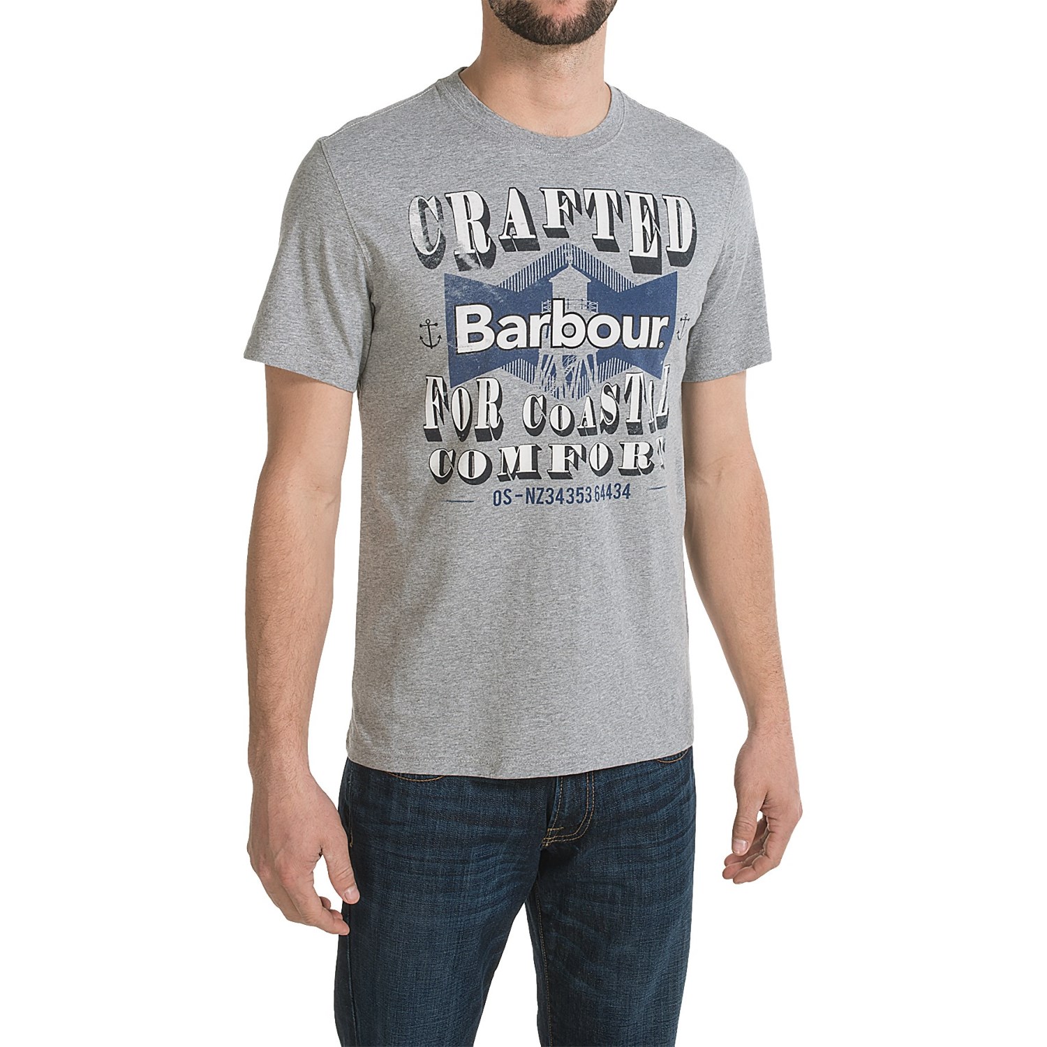 Barbour Printed Cotton Knit T-Shirt - Short Sleeve (For Men)