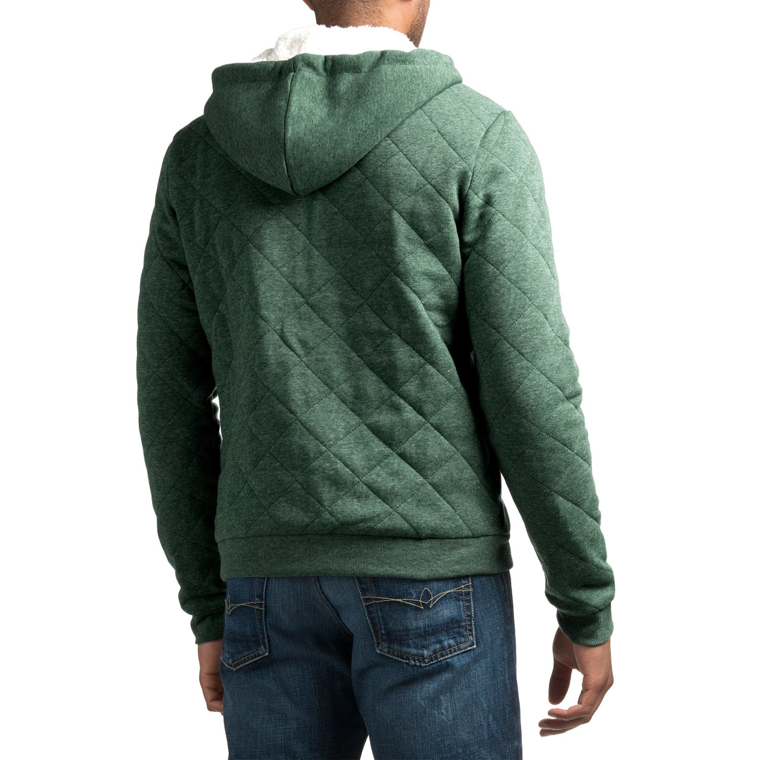 Quilted Hoodie - Sherpa-Lined Hood (For Men)