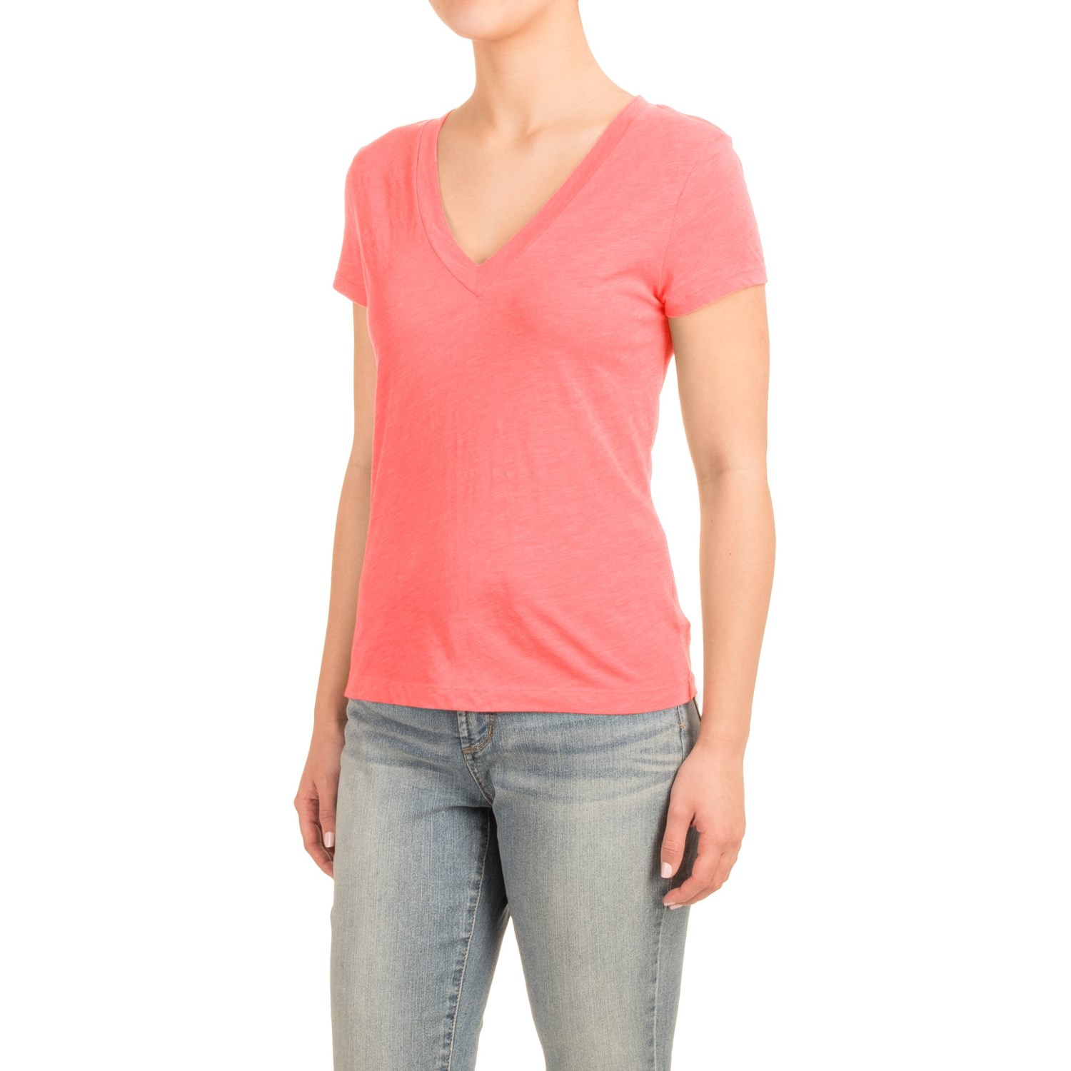 Knit V-Neck Shirt - Short Sleeve (For Women)