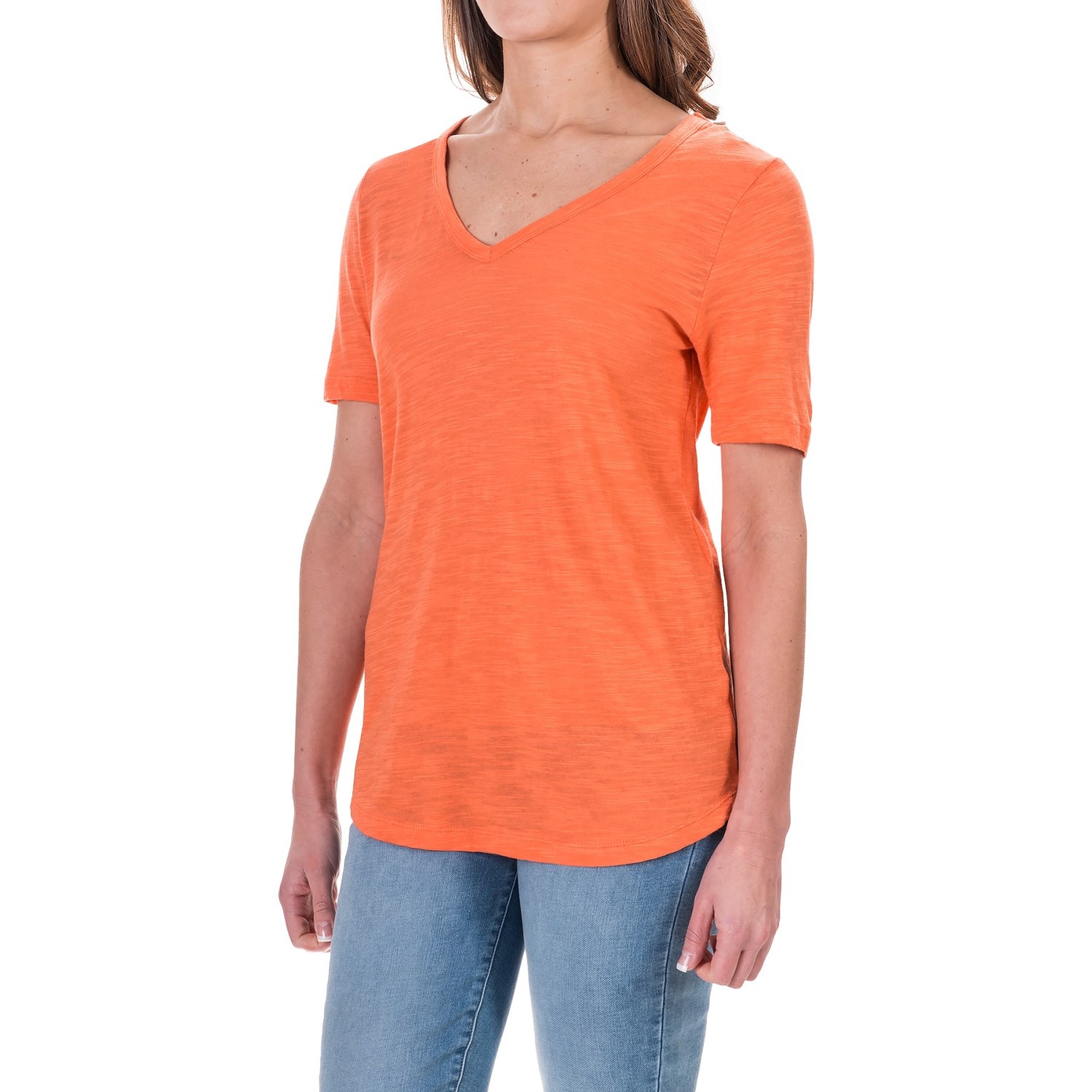 Slub Knit T-Shirt - Short Sleeve (For Women)