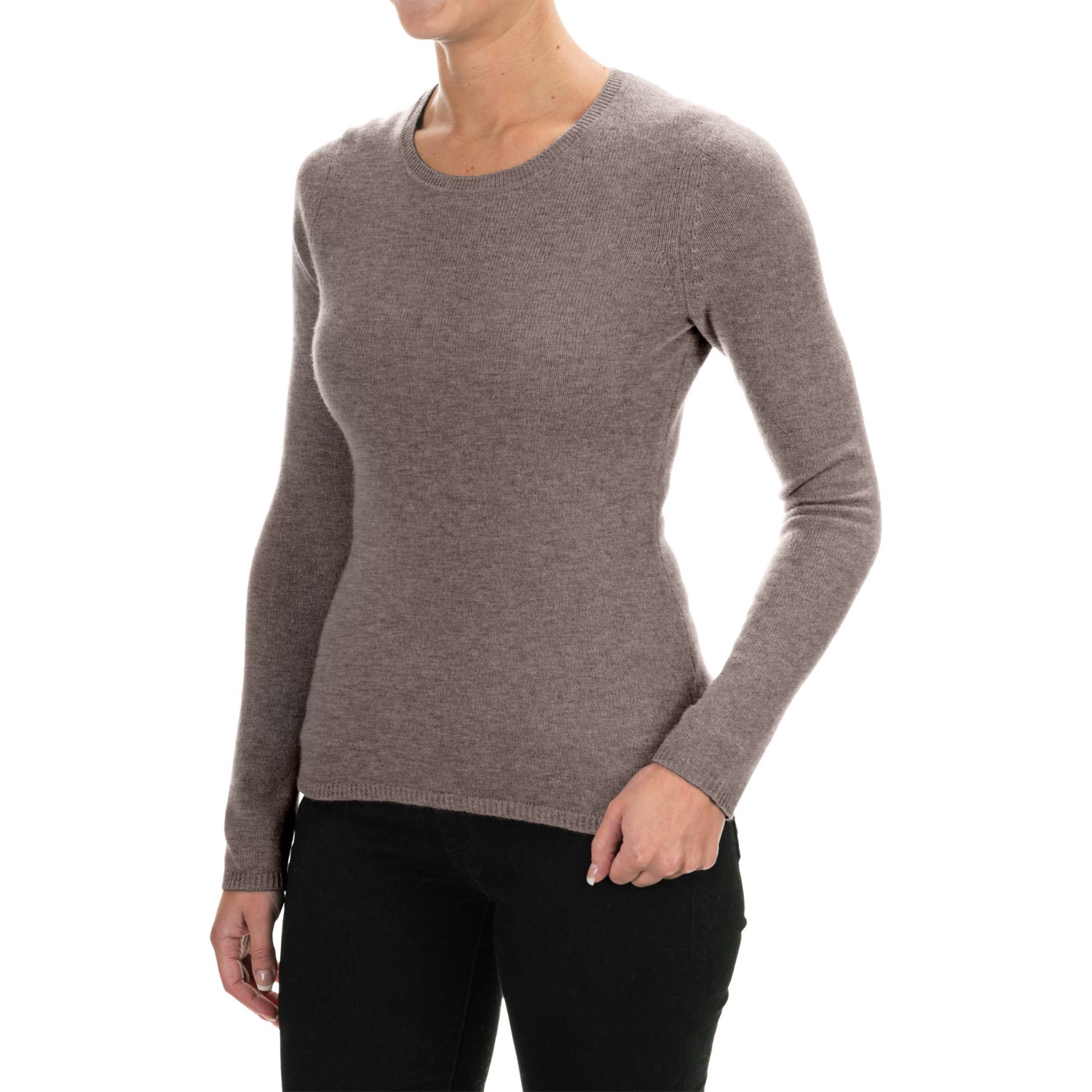 Adrienne Vittadini Cashmere Sweater - Crew Neck  (For Women)