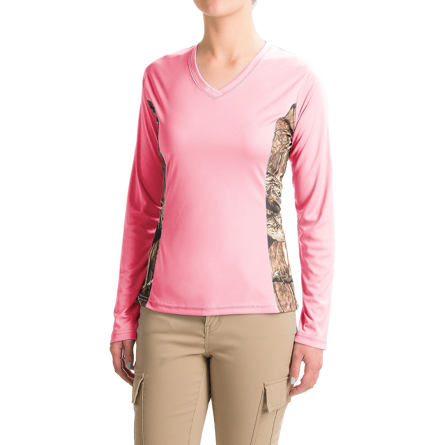 Bimini Bay Camo T-Shirt - UPF 30, V-Neck, Long Sleeve (For Women)