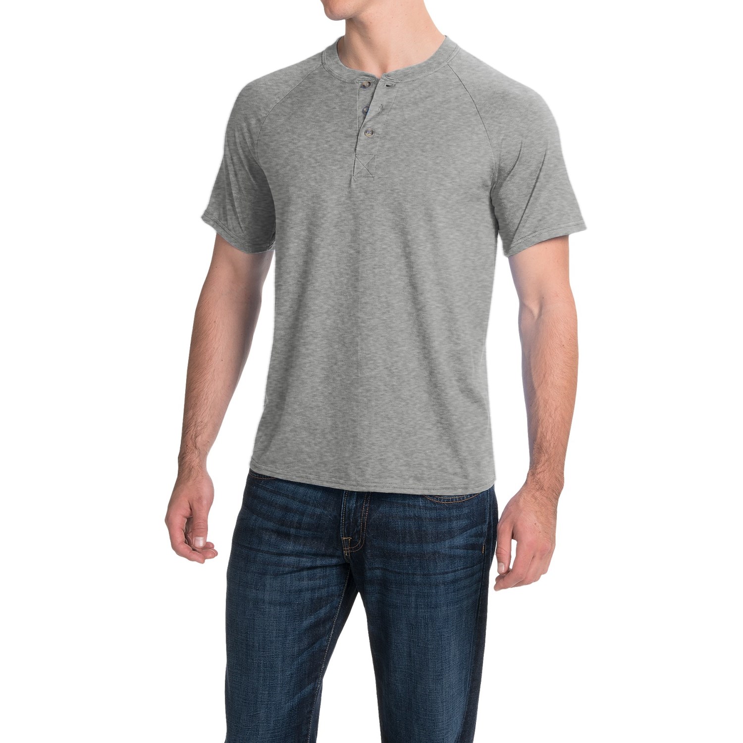 hanes comfortblend henley shirt - short sleeve (for men and