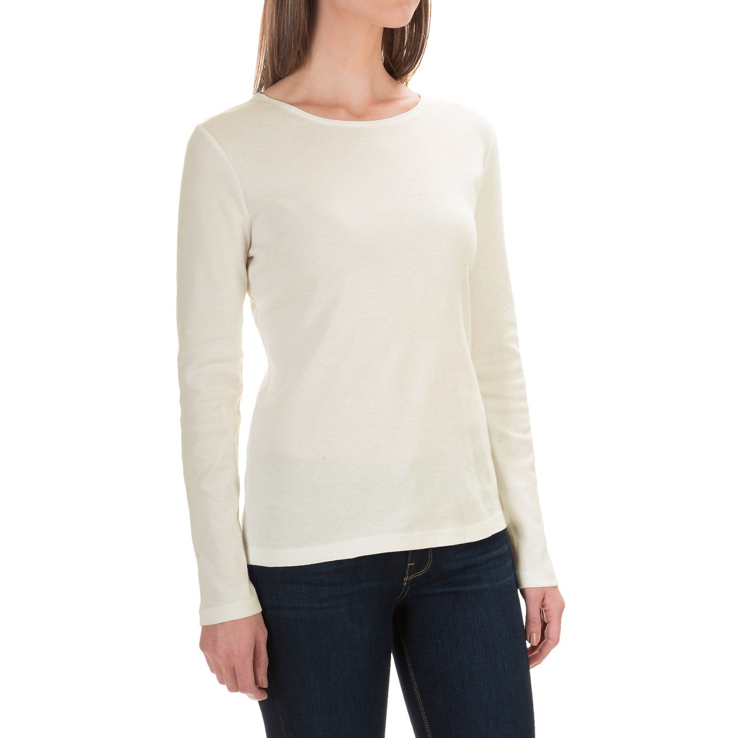 Solid Knit Cotton Shirt - Long Sleeve (For Women)