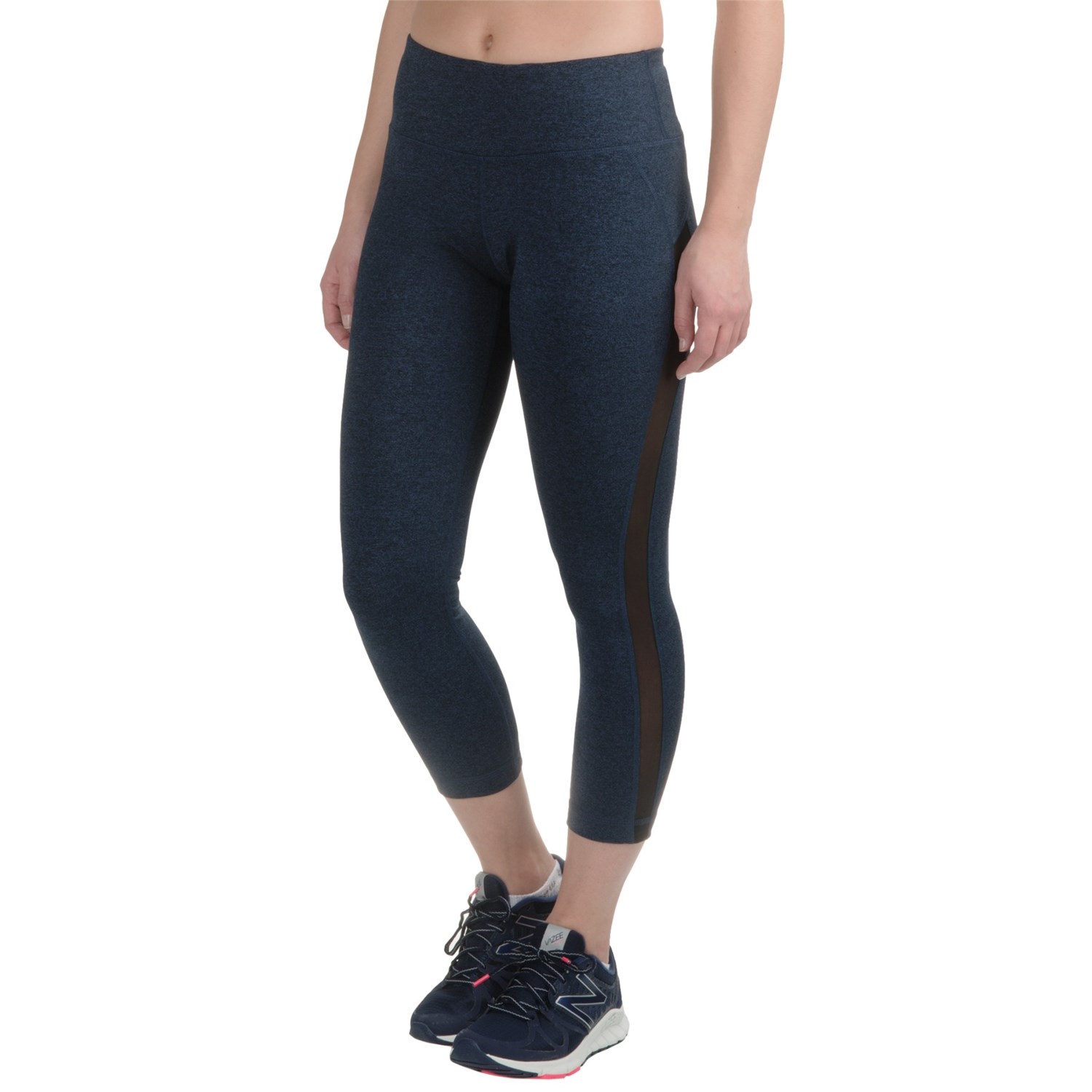 90 Degree by Reflex High-Waist Side Mesh Capris (For Women)