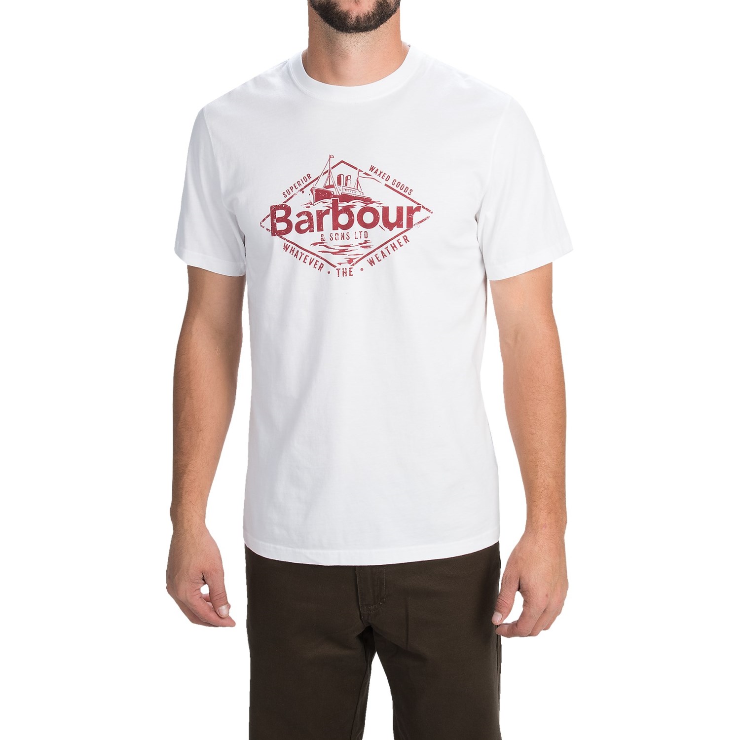 Barbour Printed Cotton Knit T-Shirt - Short Sleeve (For Men)