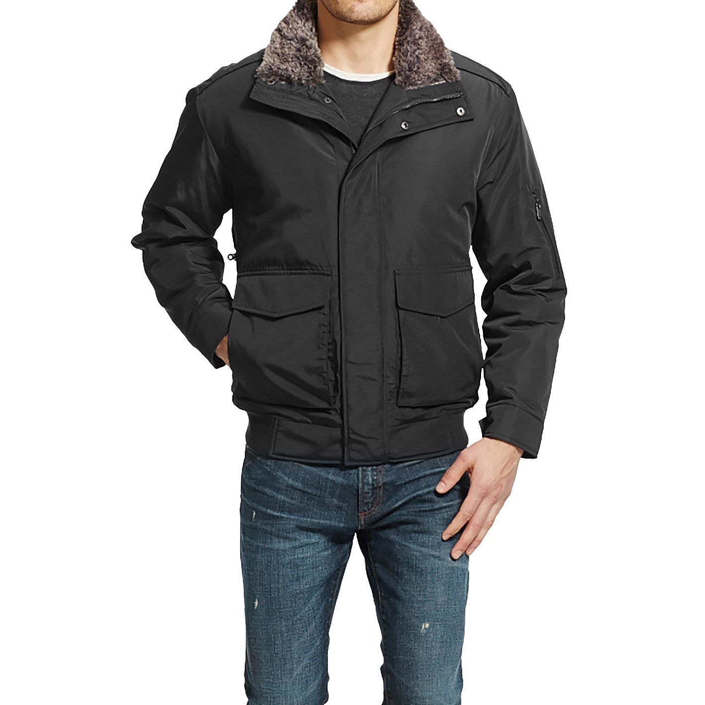 Weatherproof Ultra Oxford Knit Bottom Bomber Jacket (For Men)