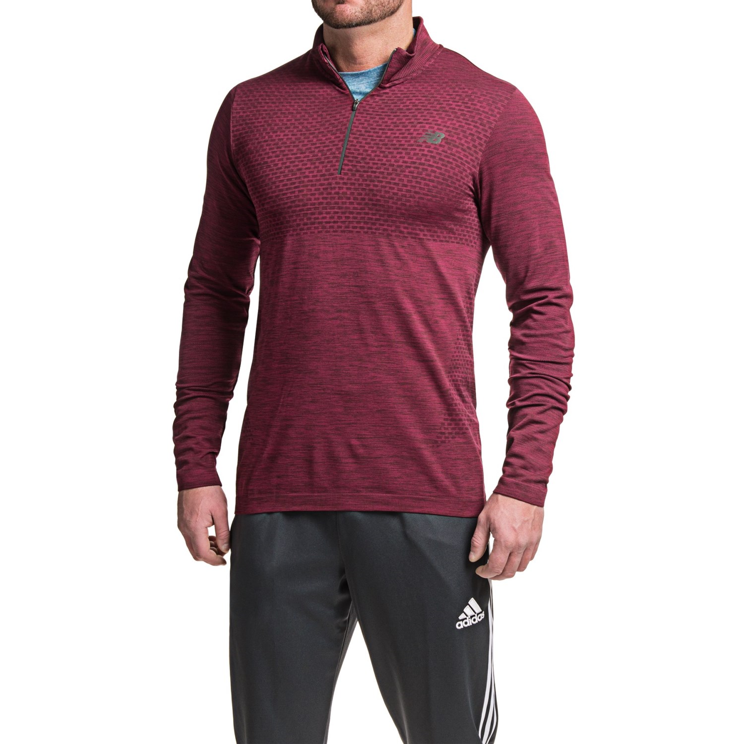New Balance M4M Seamless Shirt - Zip Neck, Long Sleeve (For Men)