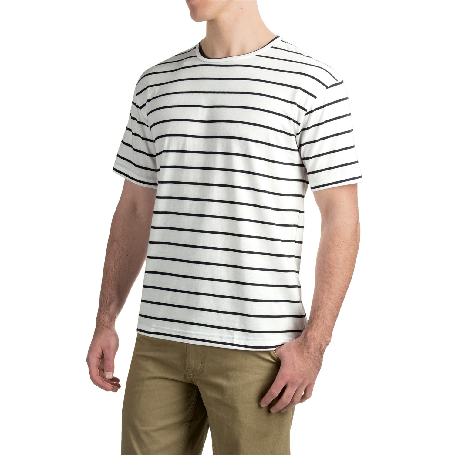 Striped Knit T-Shirt - Short Sleeve (For Men)