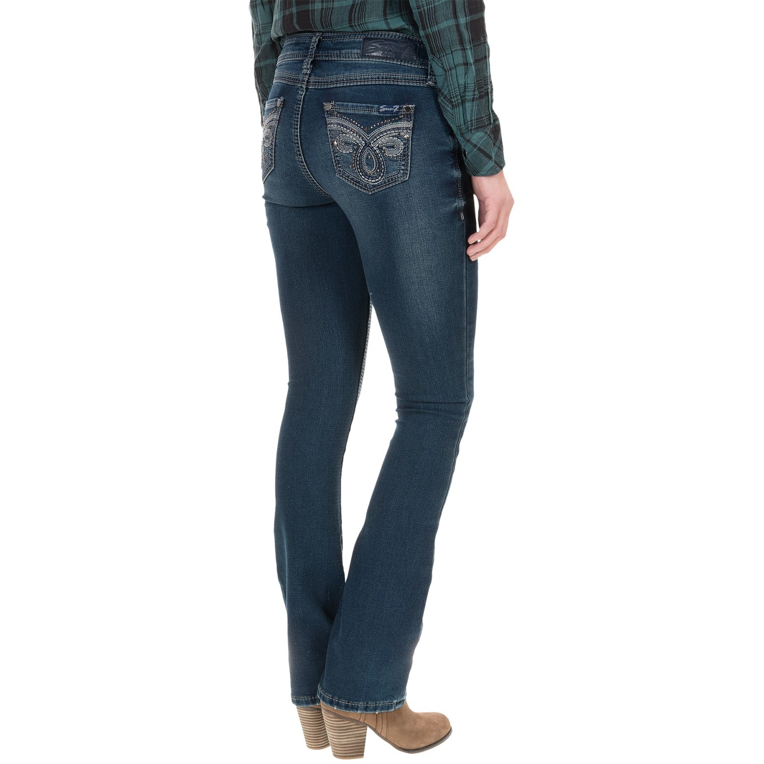 Seven7 Stud & Stone Knit Jeans - Slim Fit, Bootcut (For Women)