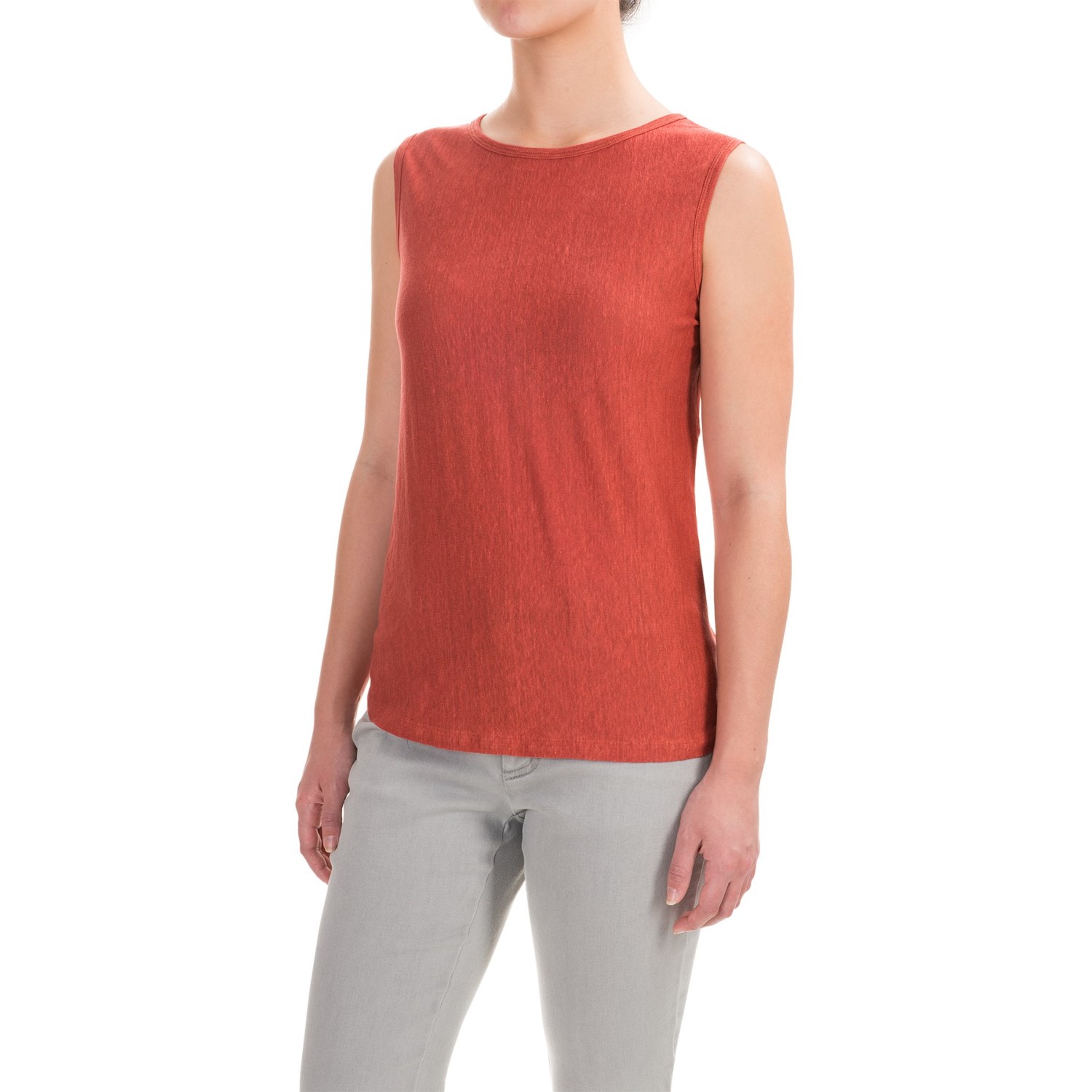 Kenar Linen Jersey Tank Top - Crew Neck (For Women)