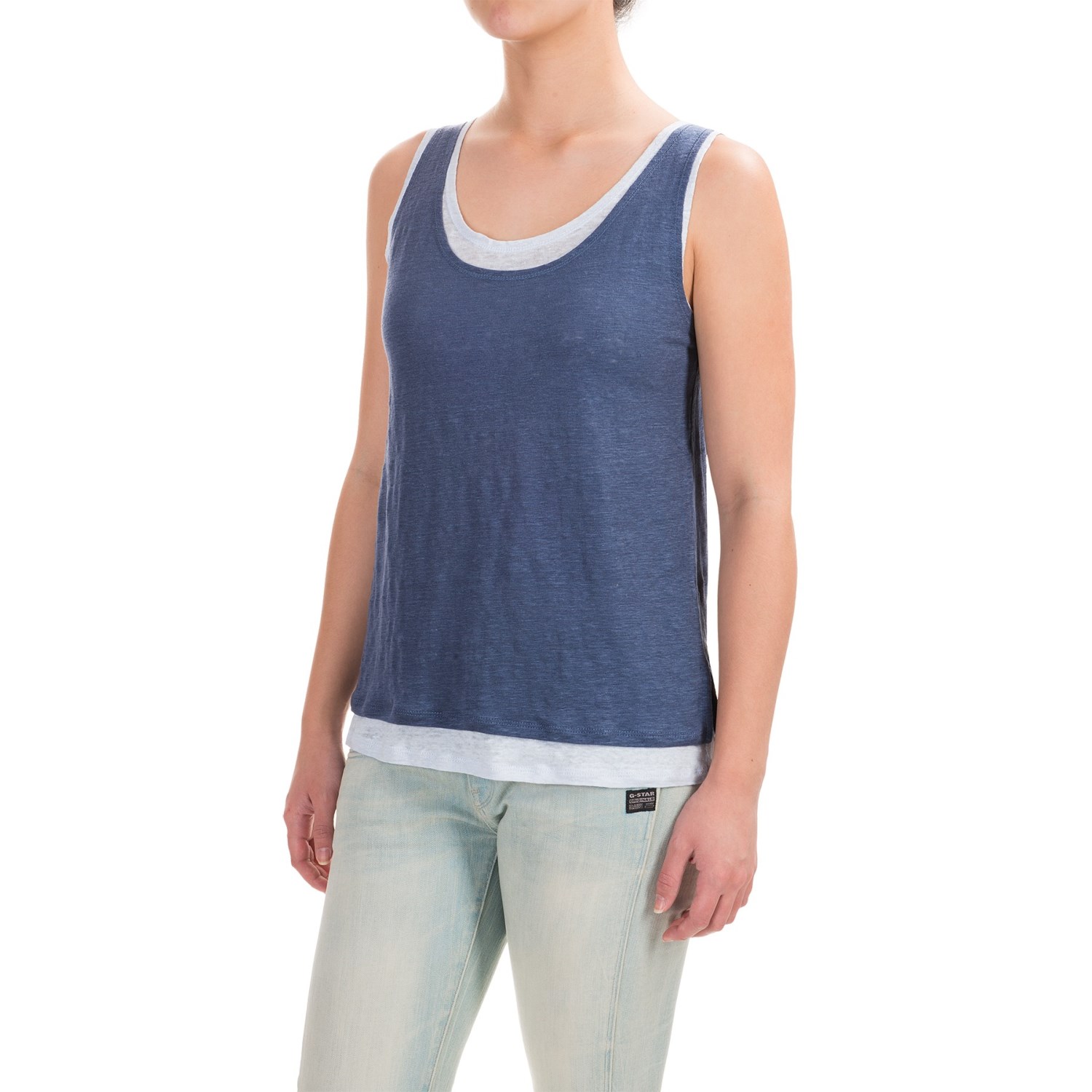 Lucy & Laurel Linen Double-Layer Tank Top (For Women)