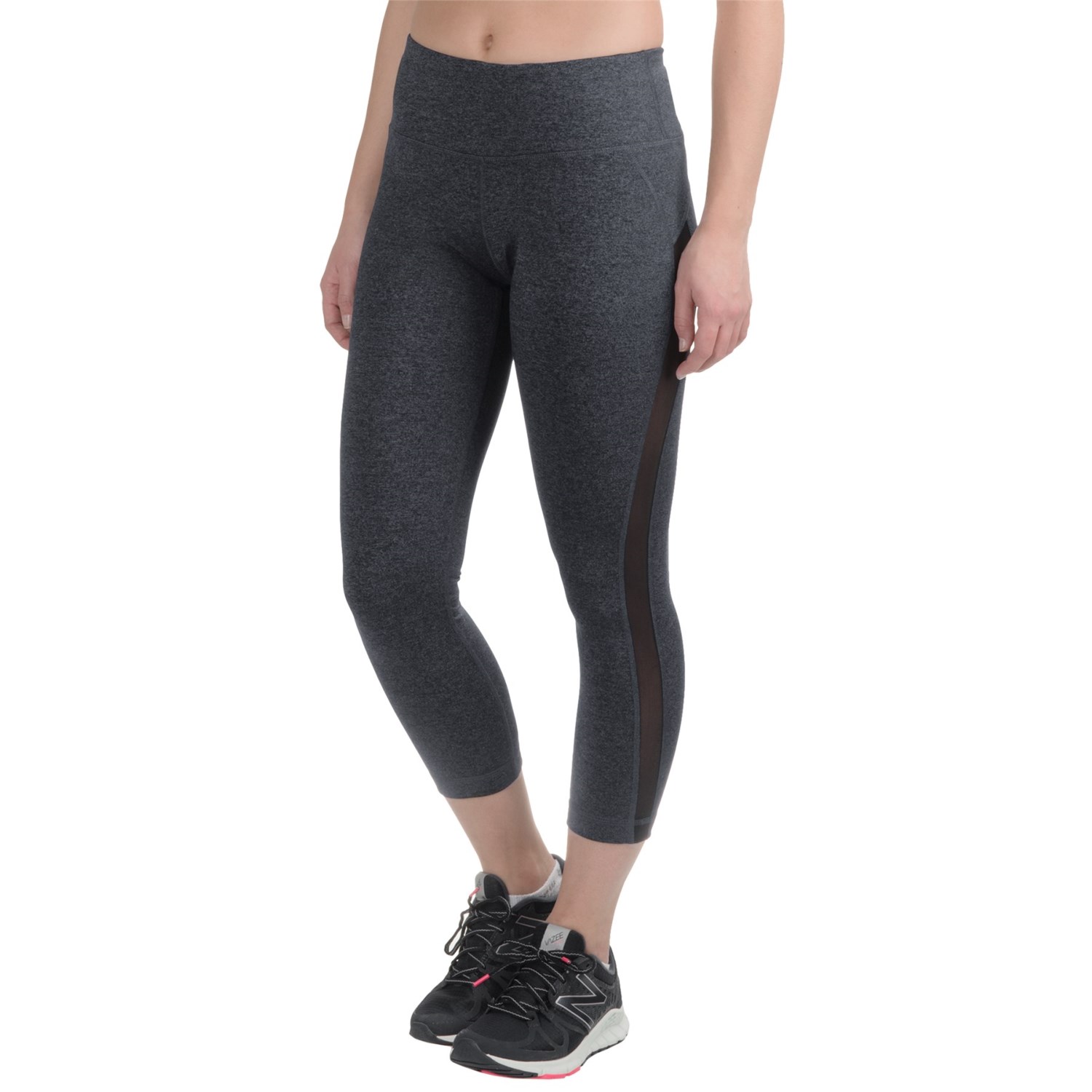 90 Degree by Reflex High-Waist Side Mesh Capris (For Women)