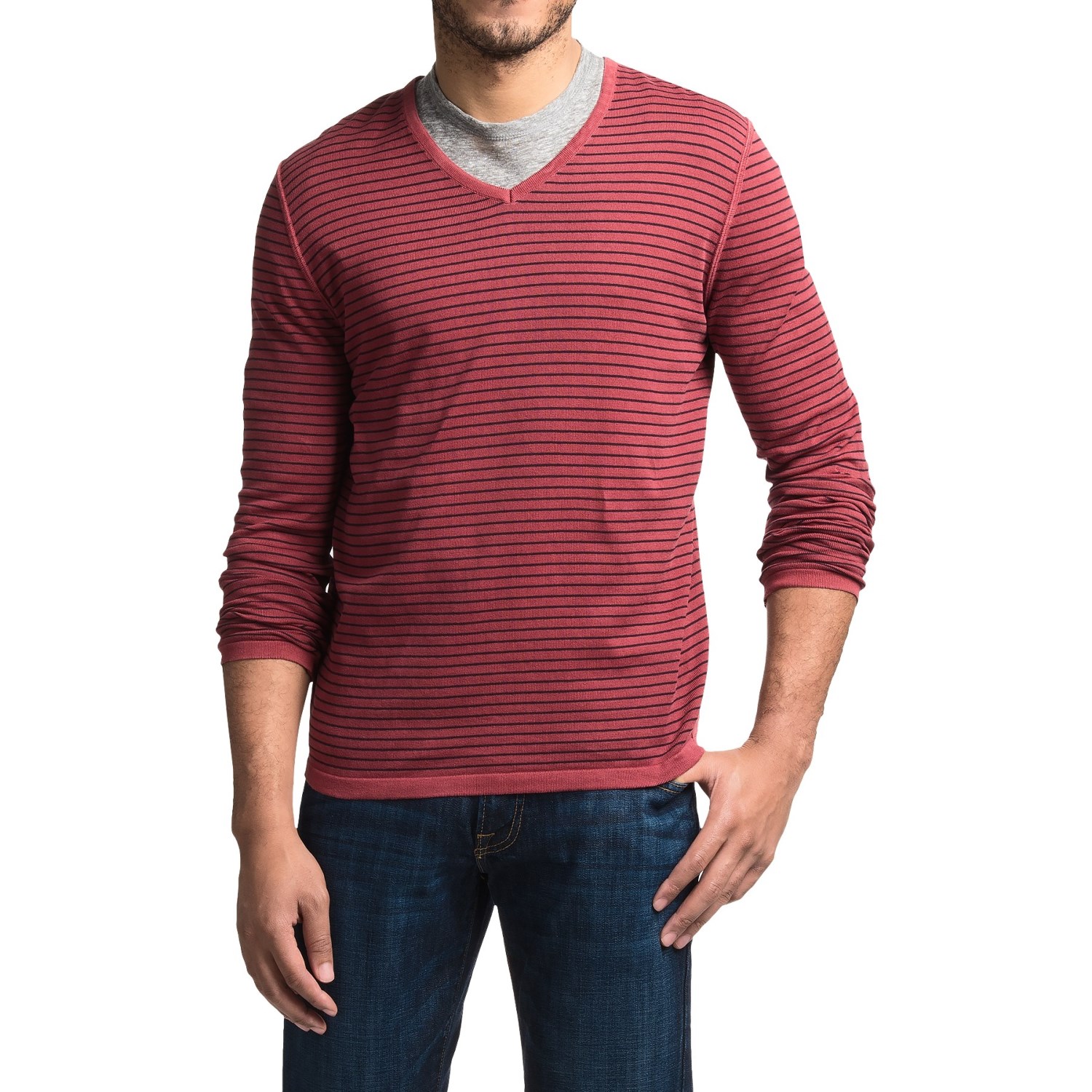 Barbour Rinsed Stripe Sweater - V-Neck (For Men)