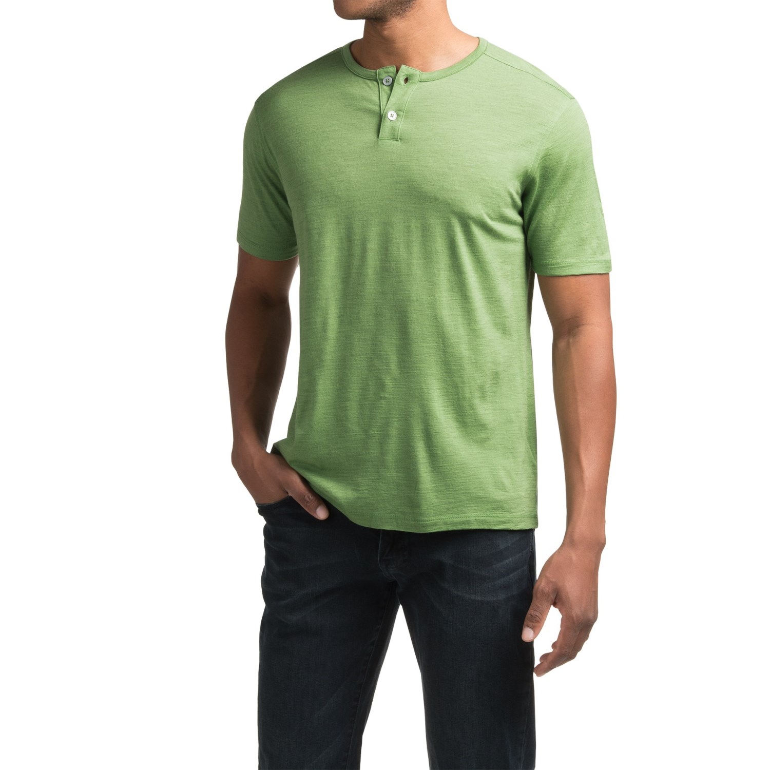 Ibex OD Merino Wool Henley Shirt - Short Sleeve (For Men)