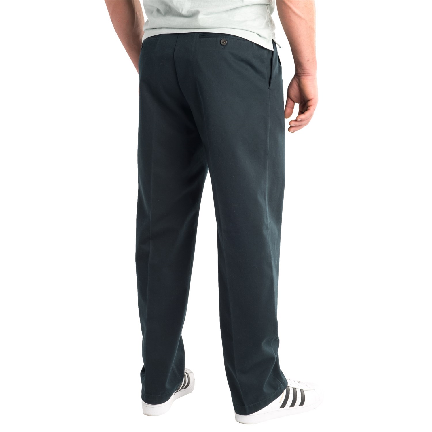 Solid Twill Pants - Pleated Front (For Men)