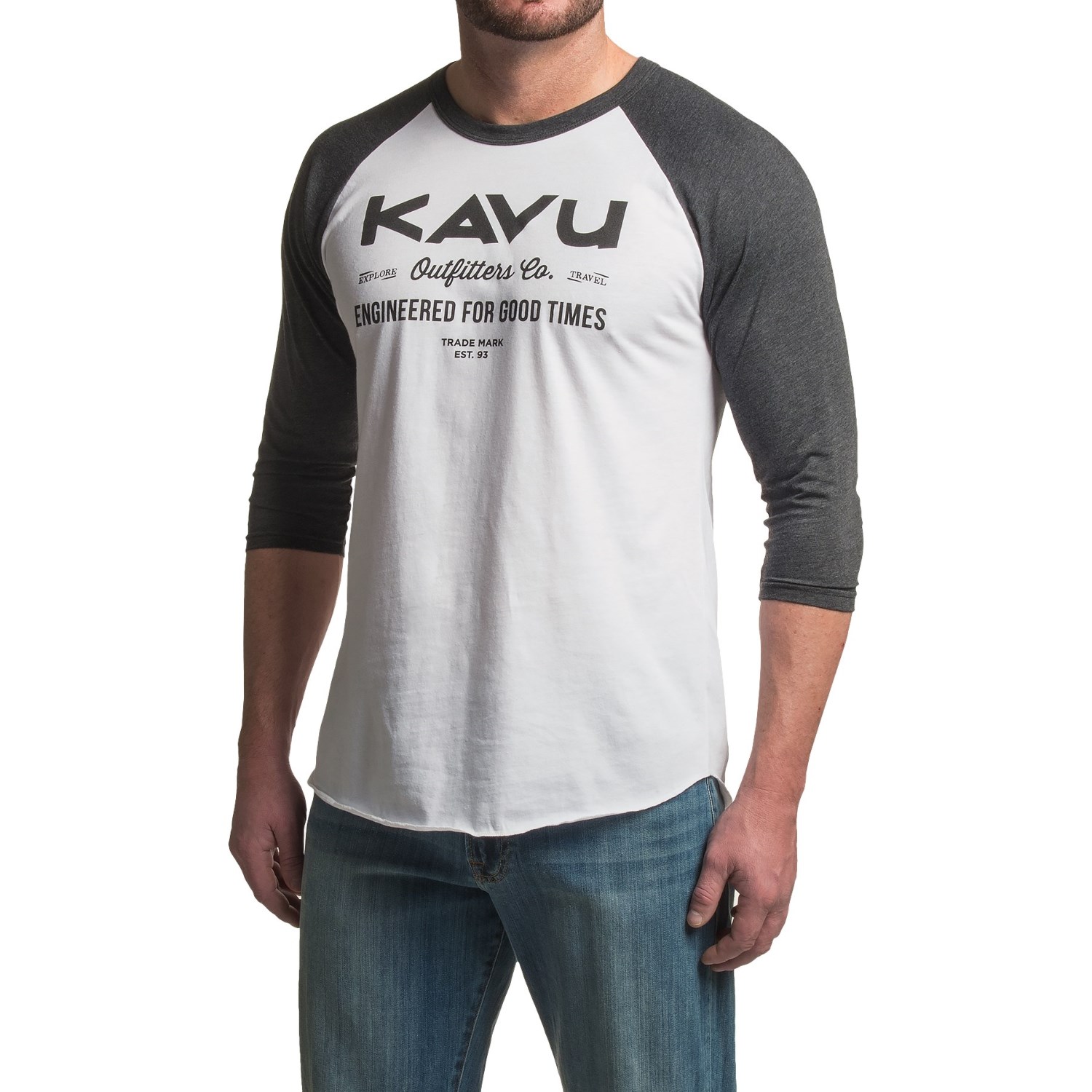 Kavu Fly Ball Baseball T-Shirt - 3/4 Sleeve (For Men)