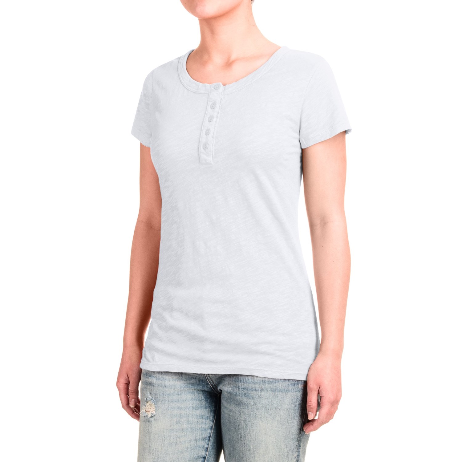 dylan Buttoned Henley Shirt - Short Sleeve (For Women)