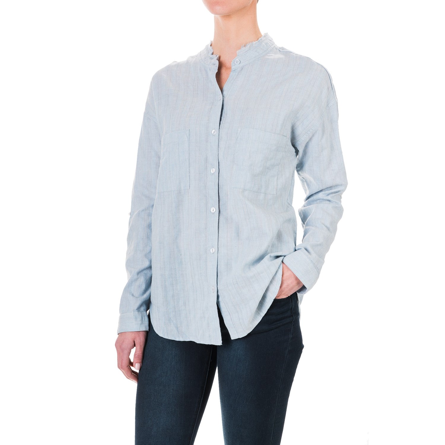 dylan Washed Workmen’s Stripe Shirt - Long Sleeve (For Women)