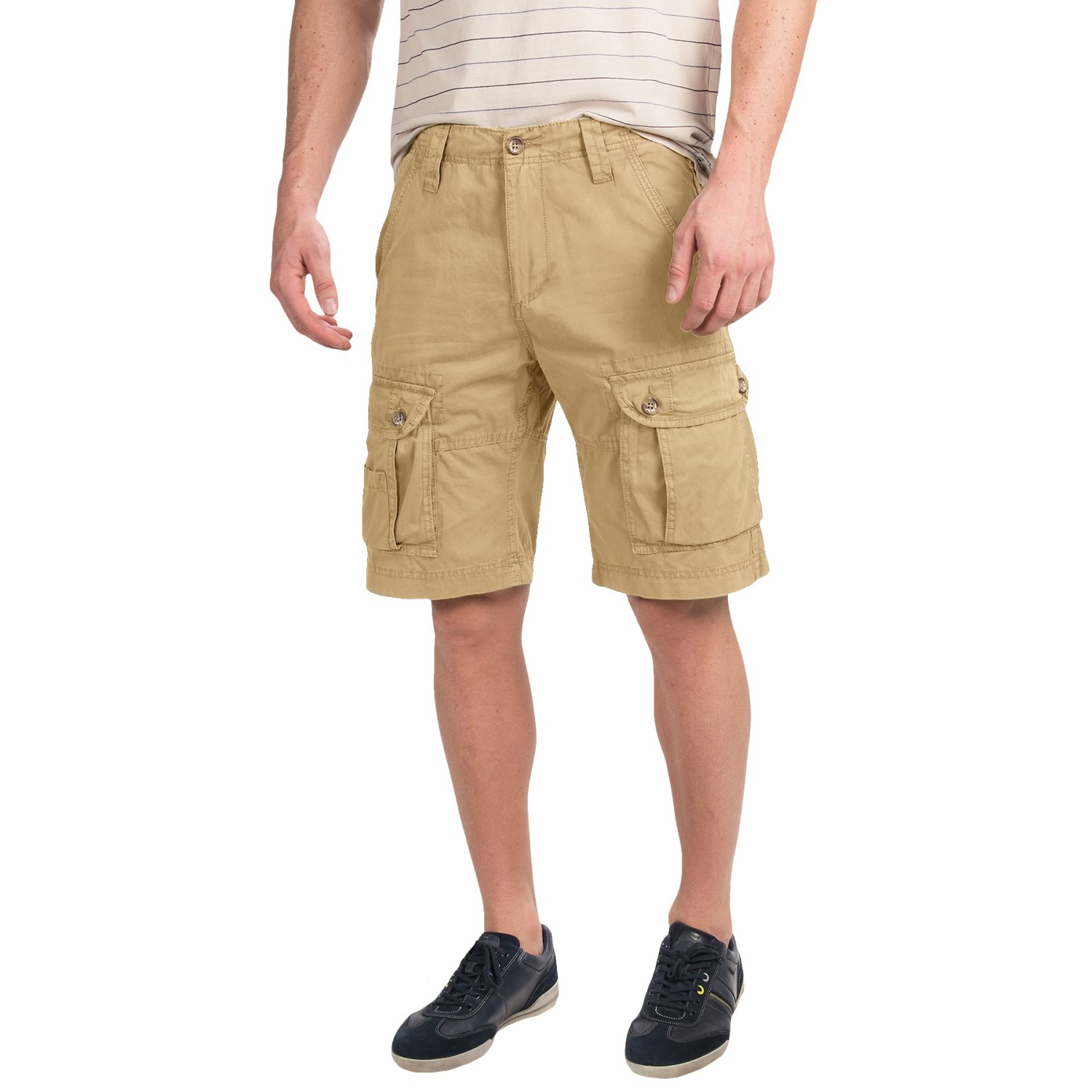 JKL Laundered Cotton Cargo Shorts (For Men)