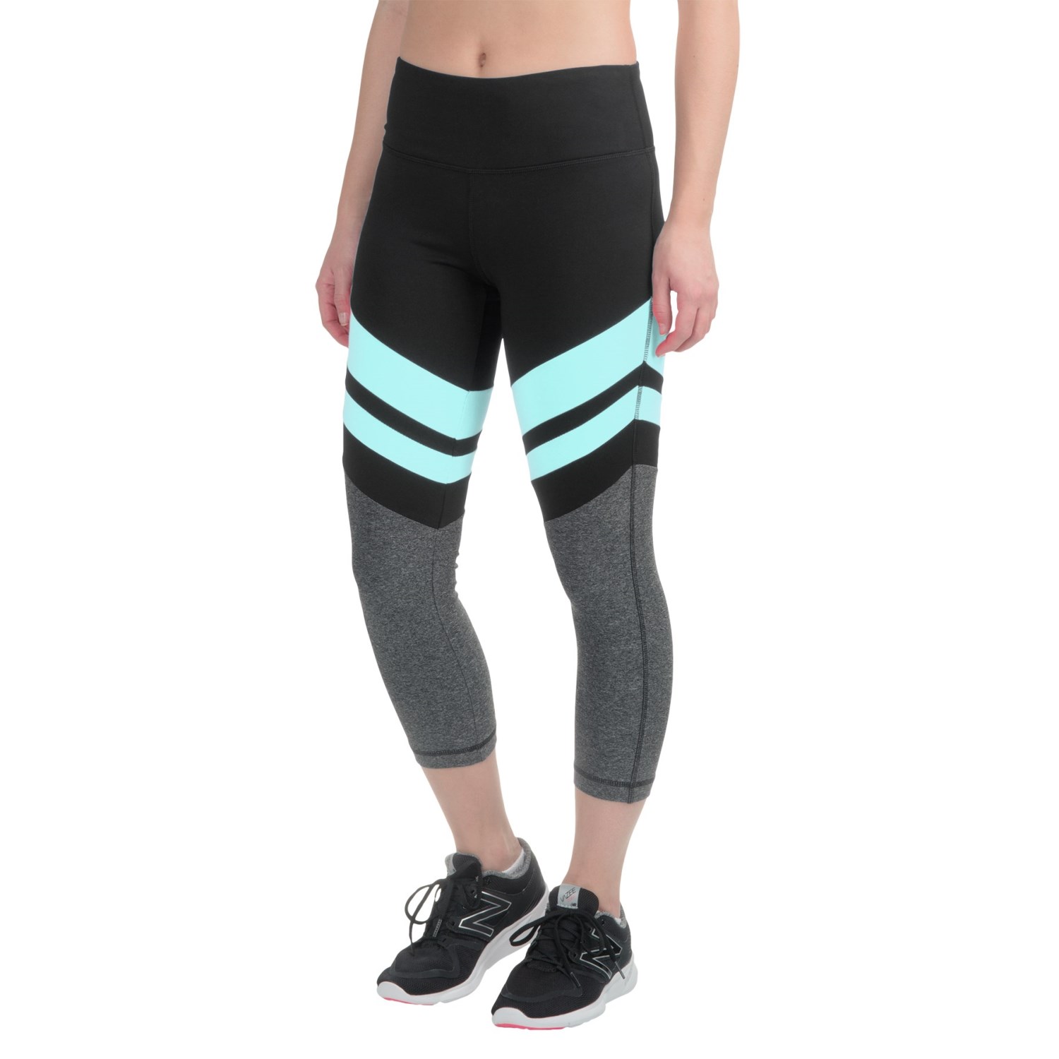 90 Degree by Reflex Color-Block Stretch Running Capris (For Women)