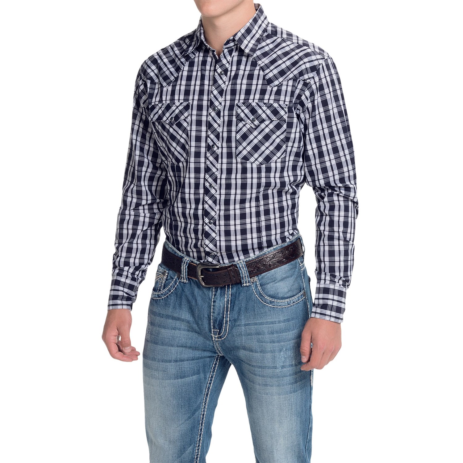 Wrangler Fashion Plaid Shirt - Snap Front, Long Sleeve (For Men)