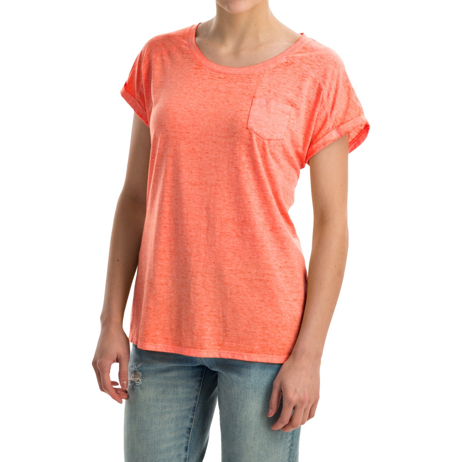 Mineral-Washed Pocket T-Shirt - Short Sleeve (For Women)