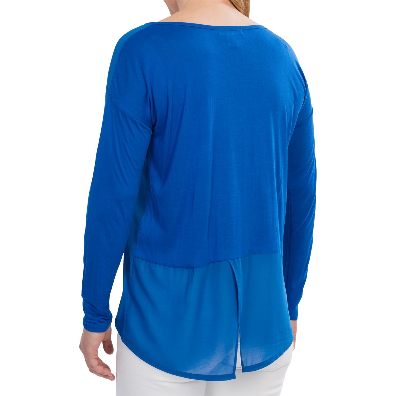 August Silk Rayon Knit Shirt - Sheer Back, Long Sleeve (For Women)