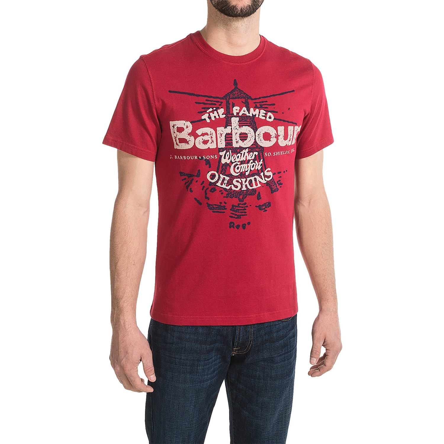 Barbour Printed Cotton Knit T-Shirt - Short Sleeve (For Men)