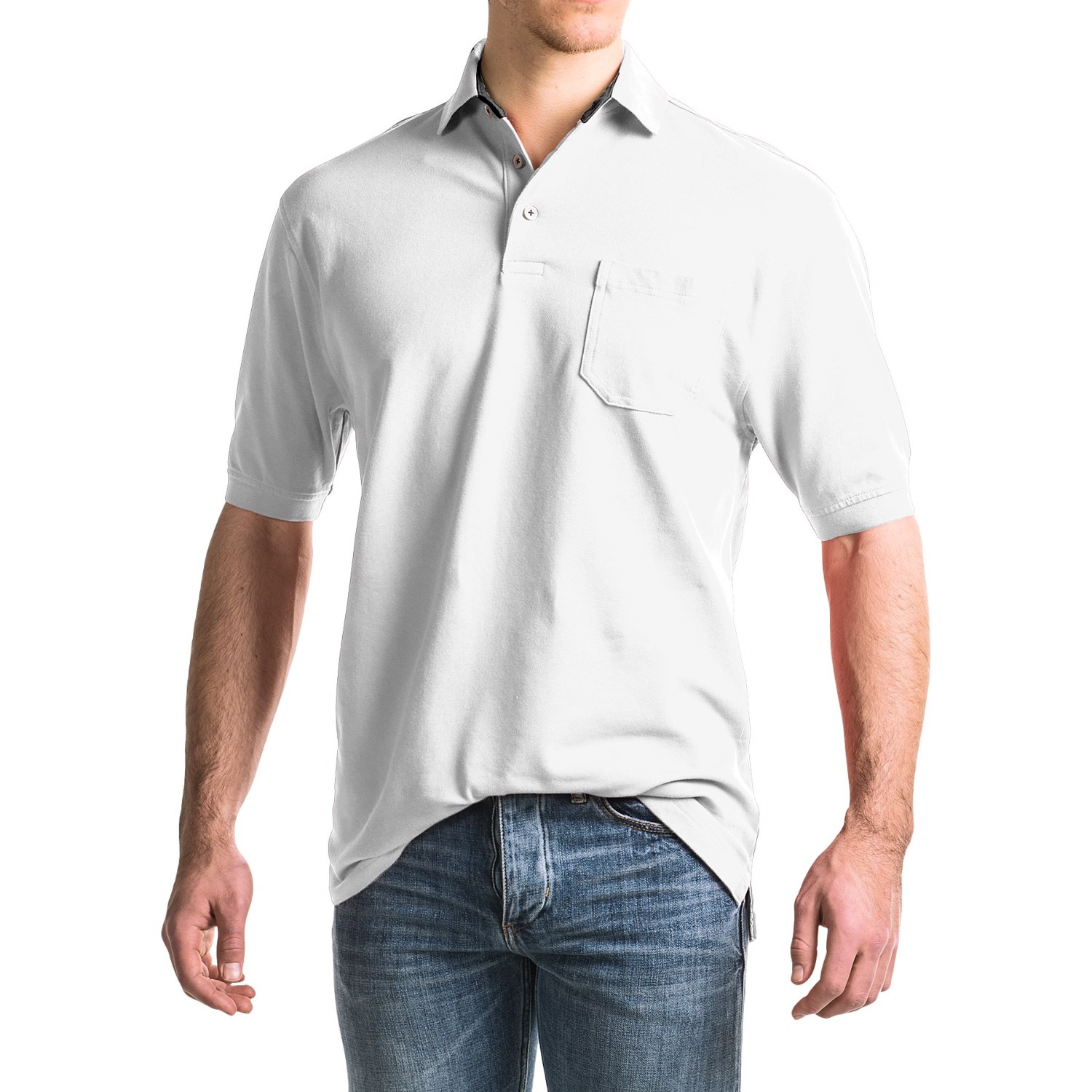 Viyella Stretch Pique Polo Shirt - Short Sleeve (For Men)