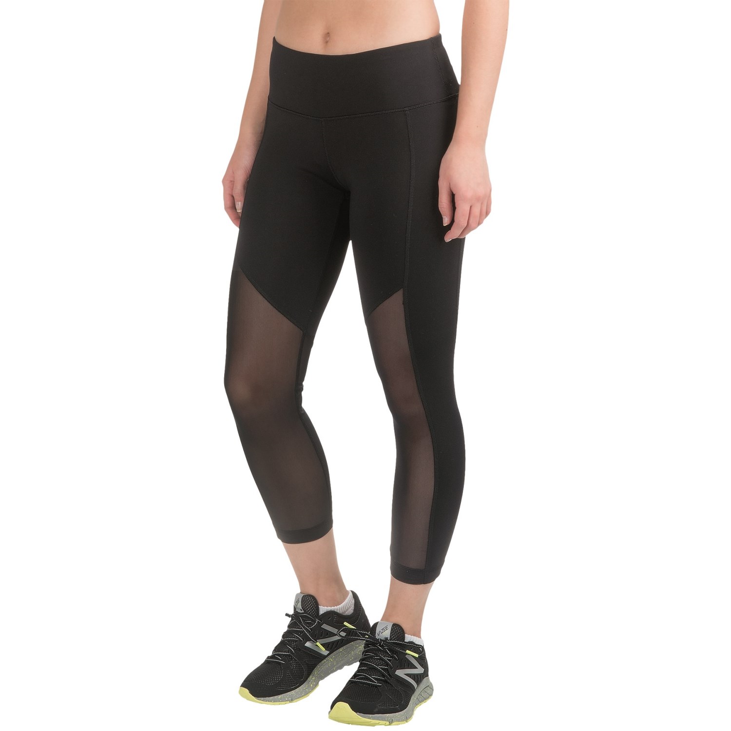 90 Degree by Reflex Mesh Contrast Capris (For Women)