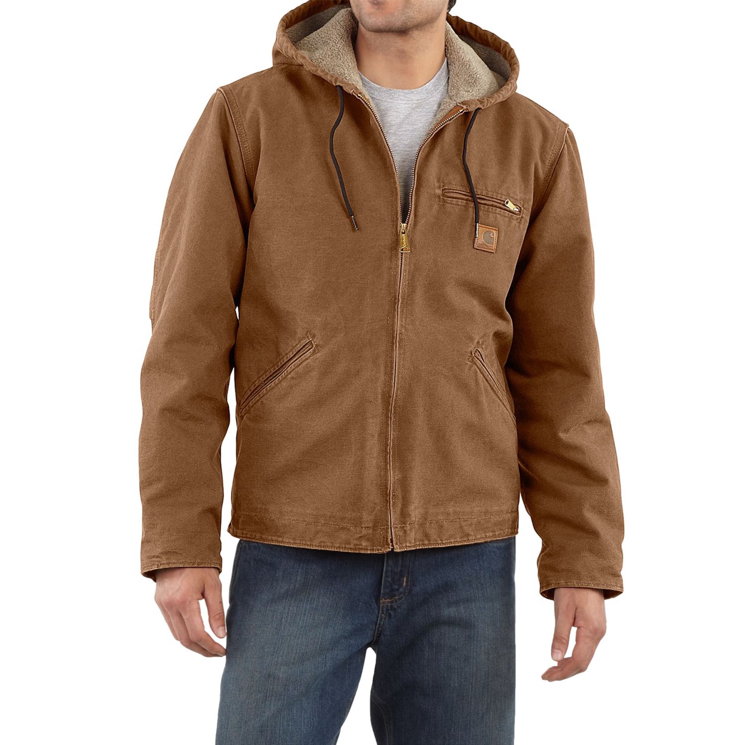 Carhartt Sandstone Sierra Jacket - Sherpa Lining, Factory Seconds (For Big Men)