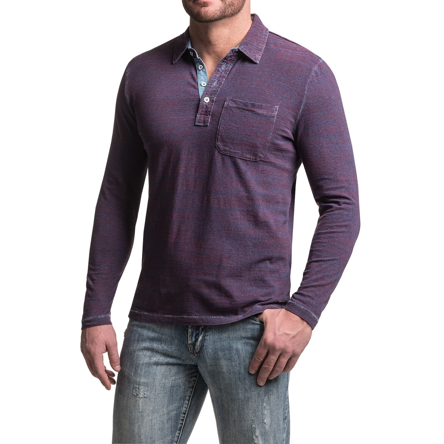 True Grit Striped Polo Shirt - Long Sleeve (For Men)