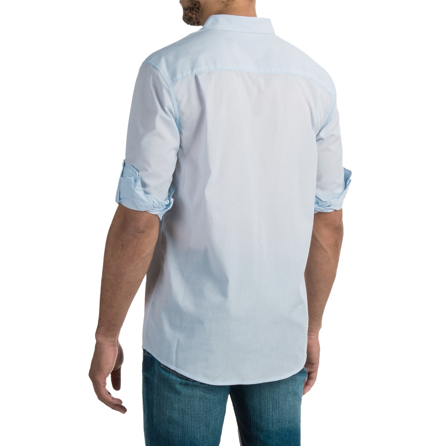 Collared Two-Pocket Shirt - Roll-Up Long Sleeve (For Men)