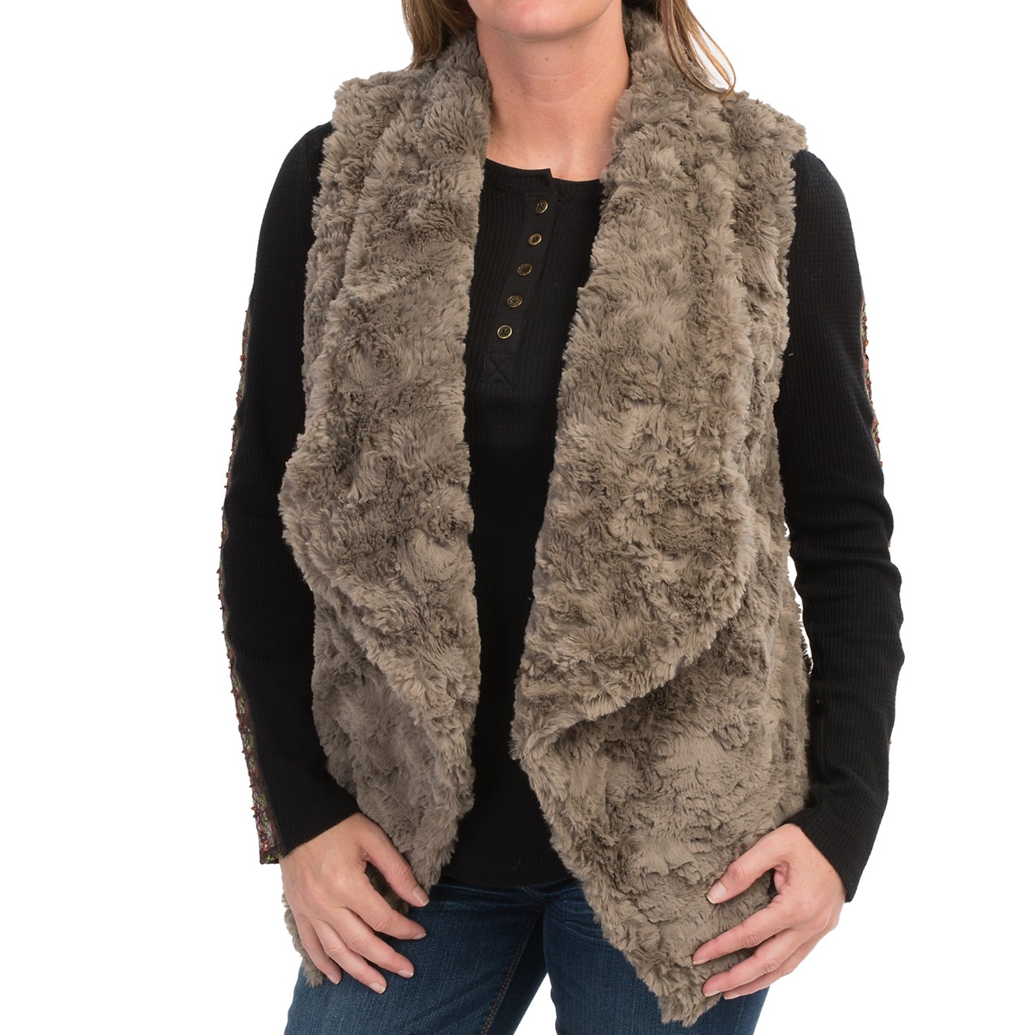 dylan Silky Faux-Fur Draped Vest (For Women)