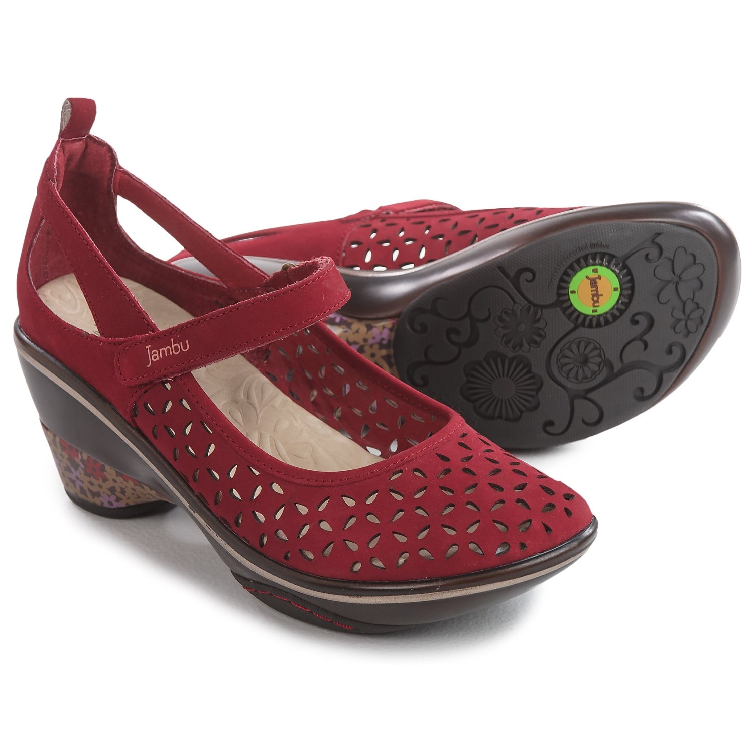 Jambu Calypso Mary Jane Wedge Shoes - Nubuck (For Women)