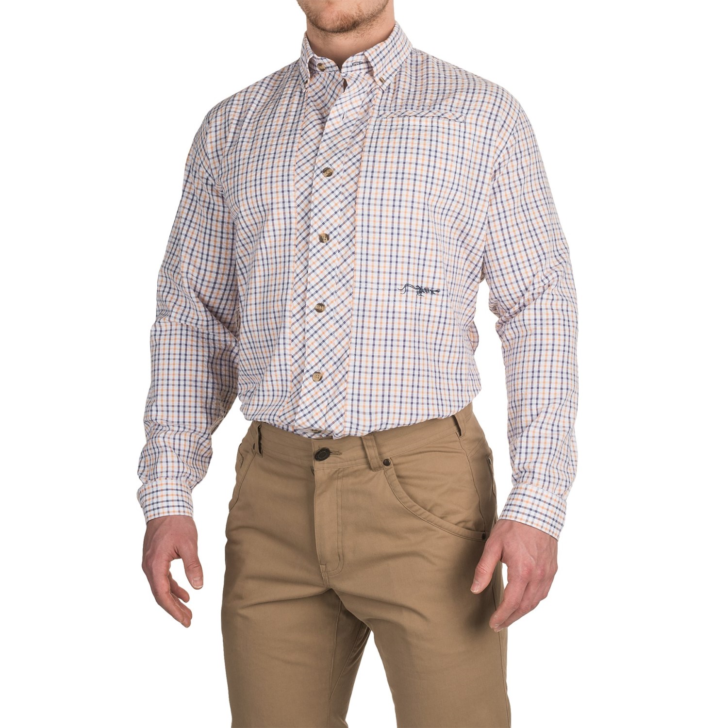 True Flies Bokeelia Check Seersucker Shirt - UPF 25+, Long Sleeve (For Men)