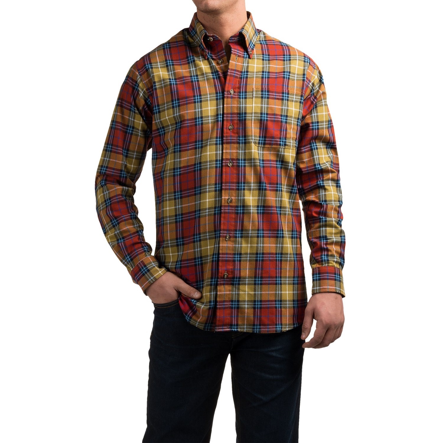 Viyella Plaid Sport Shirt - Cotton-Wool, Long Sleeve (For Men)