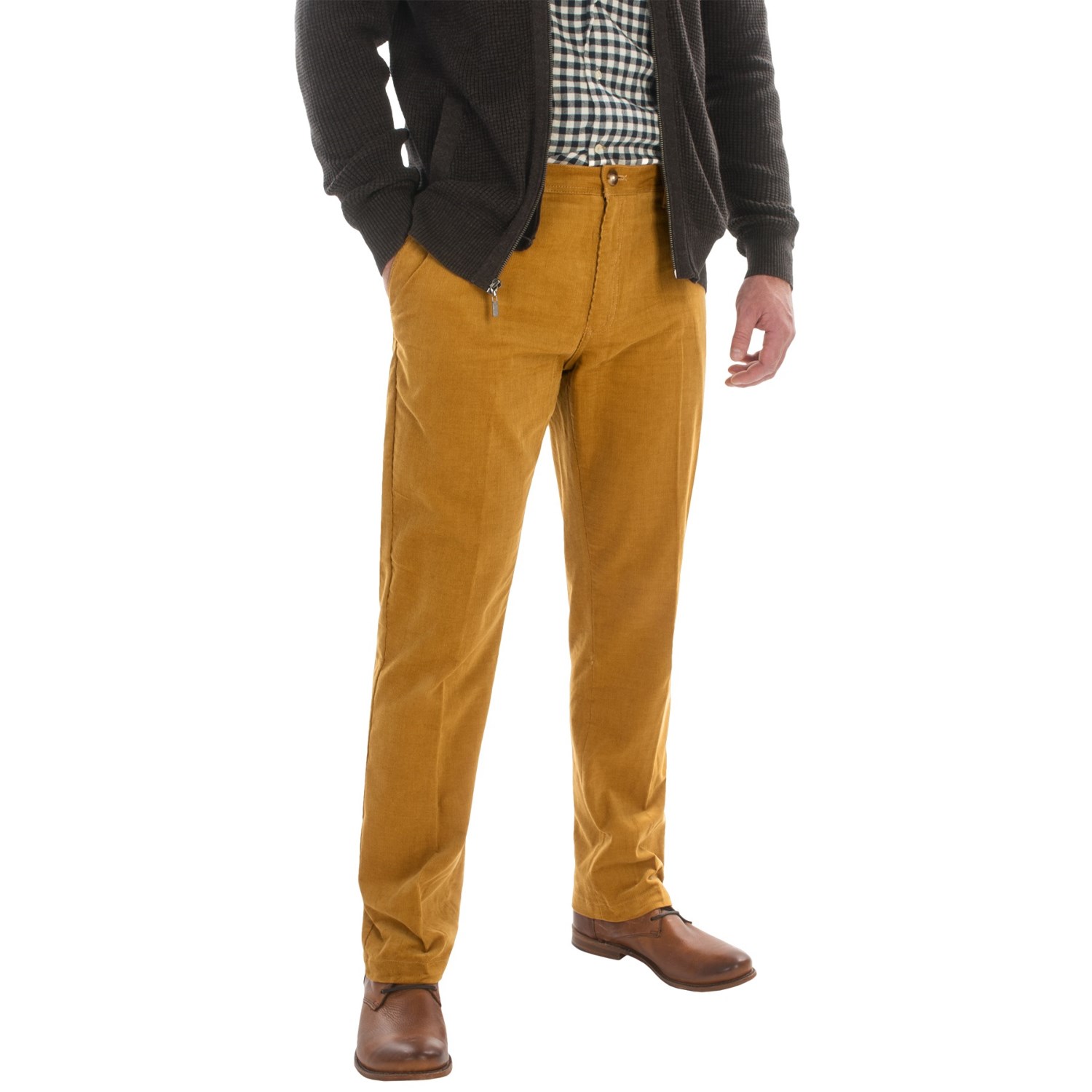 Slim Fit Corduroy Pants - Low Rise (For Men)