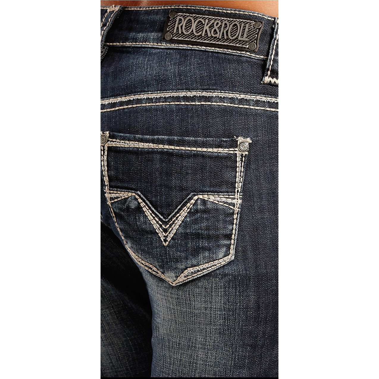 Rock & Roll Cowgirl V-Embroidery Jeans - Boyfriend Fit (For Women)