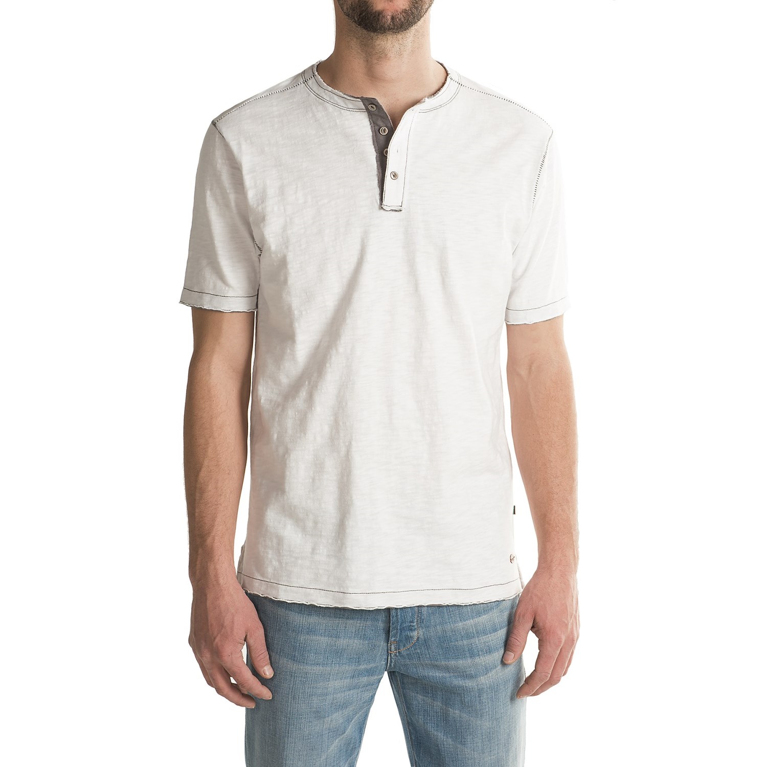 True Grit Soft Slub Vintage Henley Shirt - Short Sleeve (For Men)