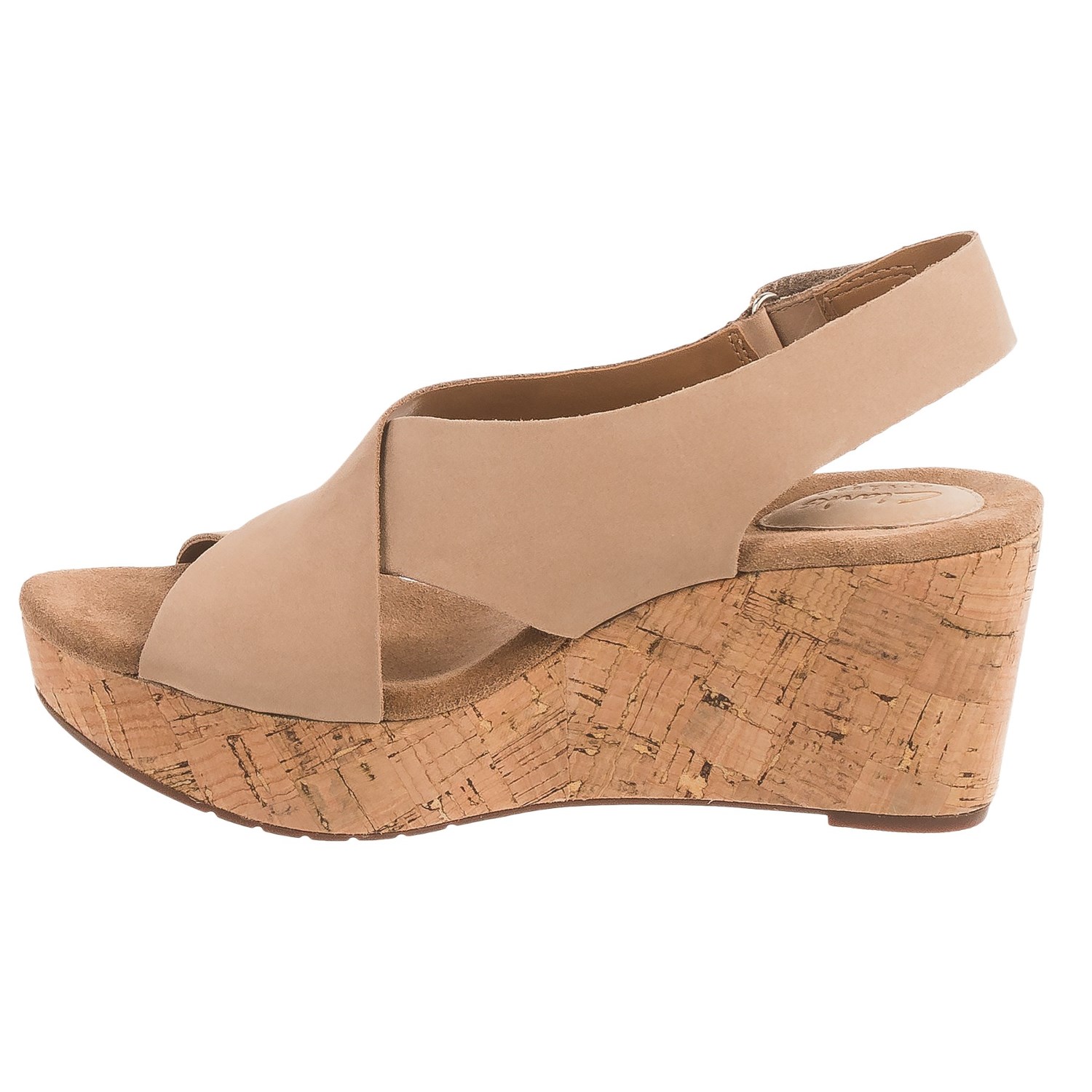 Clarks Caslynn Shae Wedge Sandals - Nubuck (For Women)