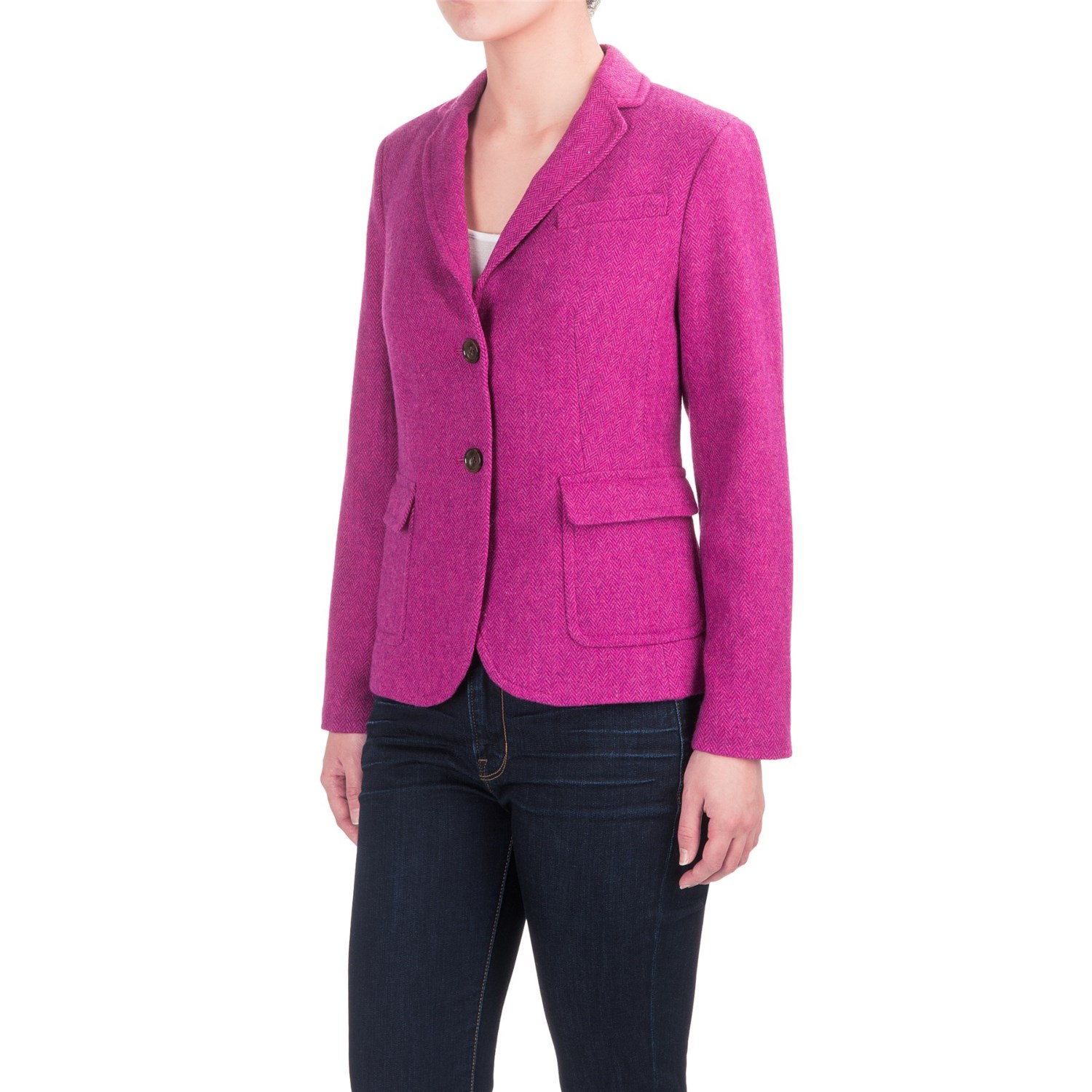 Herringbone Wool Blend Blazer (For Women)