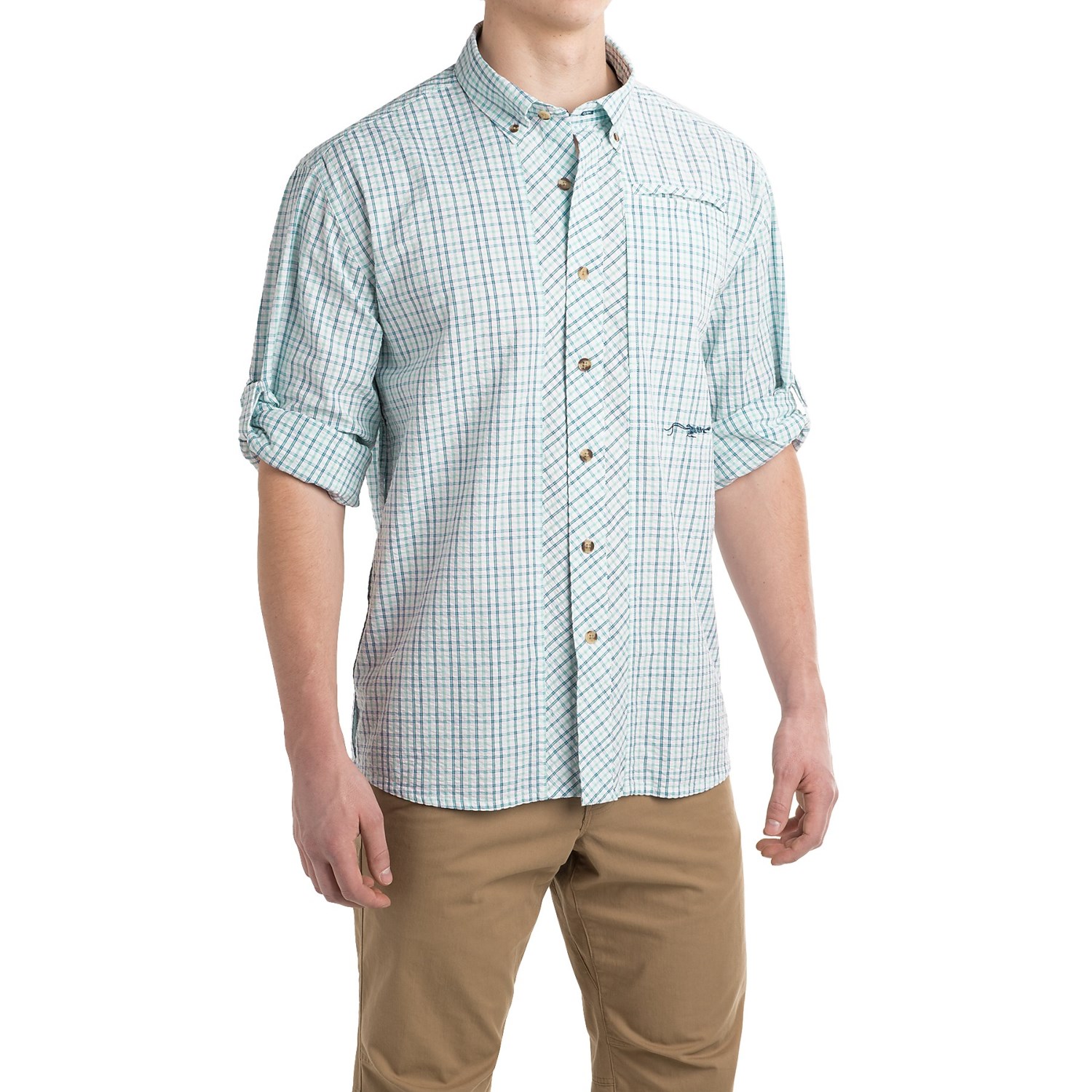 True Flies Bokeelia Check Seersucker Shirt - UPF 25+, Long Sleeve (For Men)