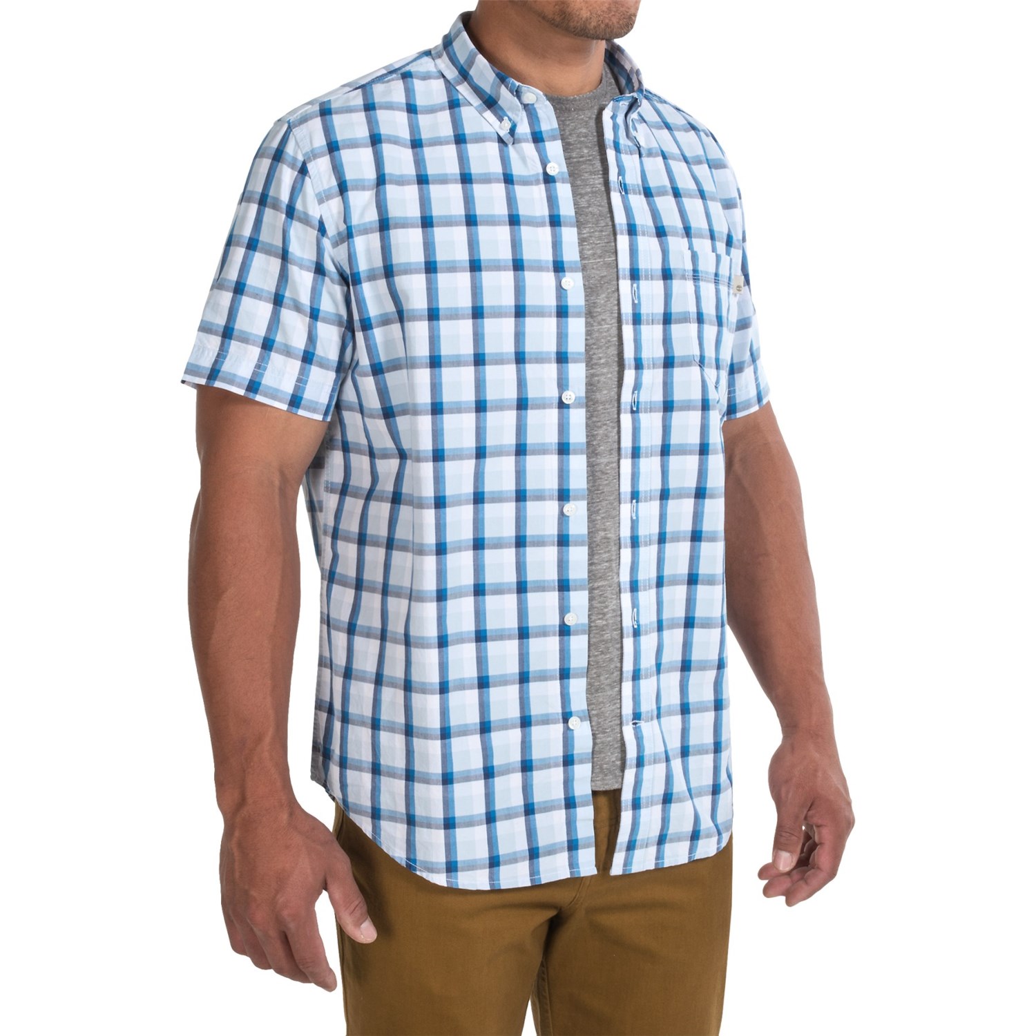 Timberland Perry Stream Madras Shirt - Short Sleeve (For Men)