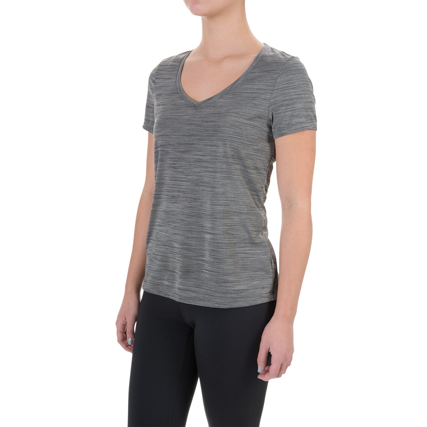 Layer 8 Heathered V-Neck Shirt - Short Sleeve (For Women)