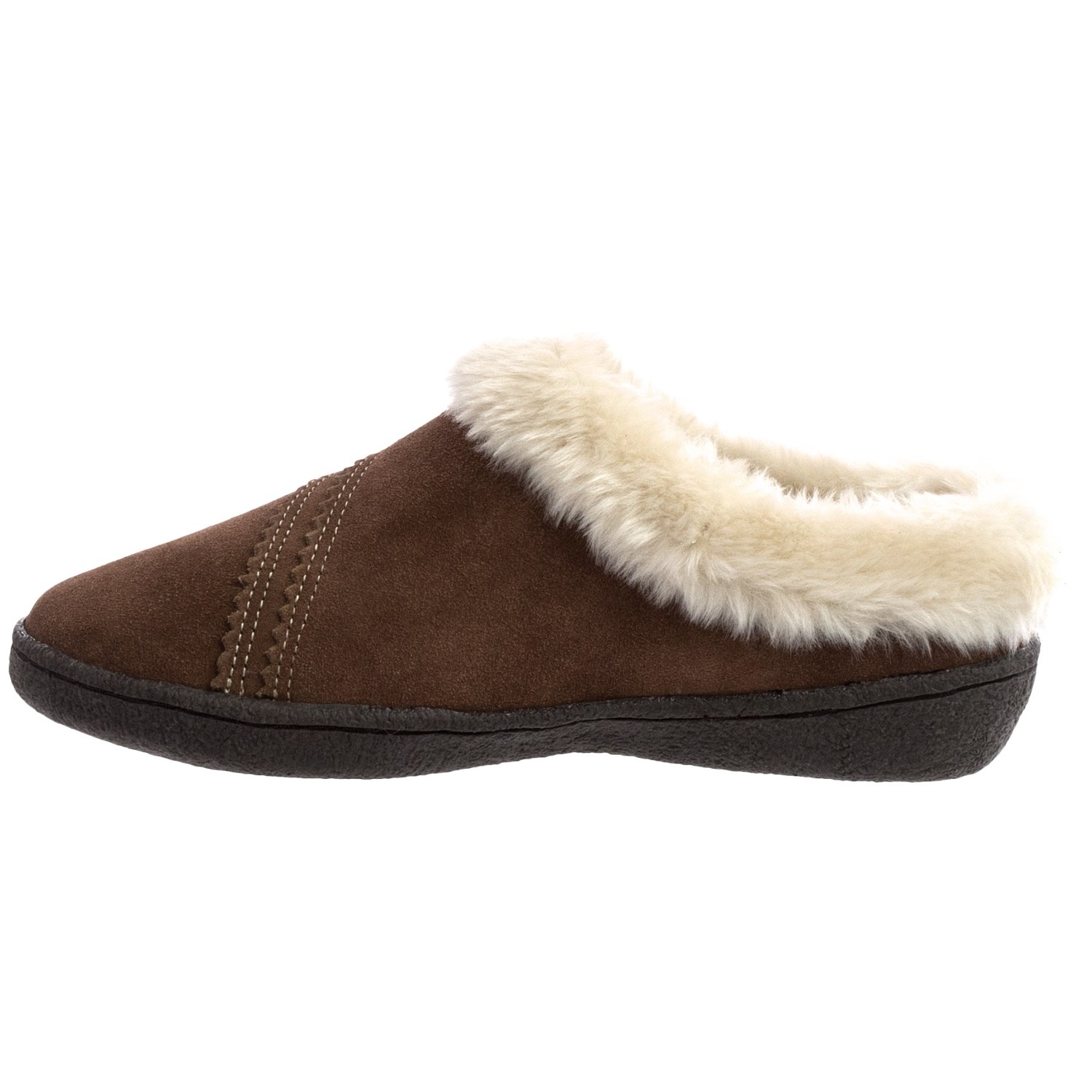 Clarks Button Clog Slippers - Suede, Faux-Fur Lined (For Women)